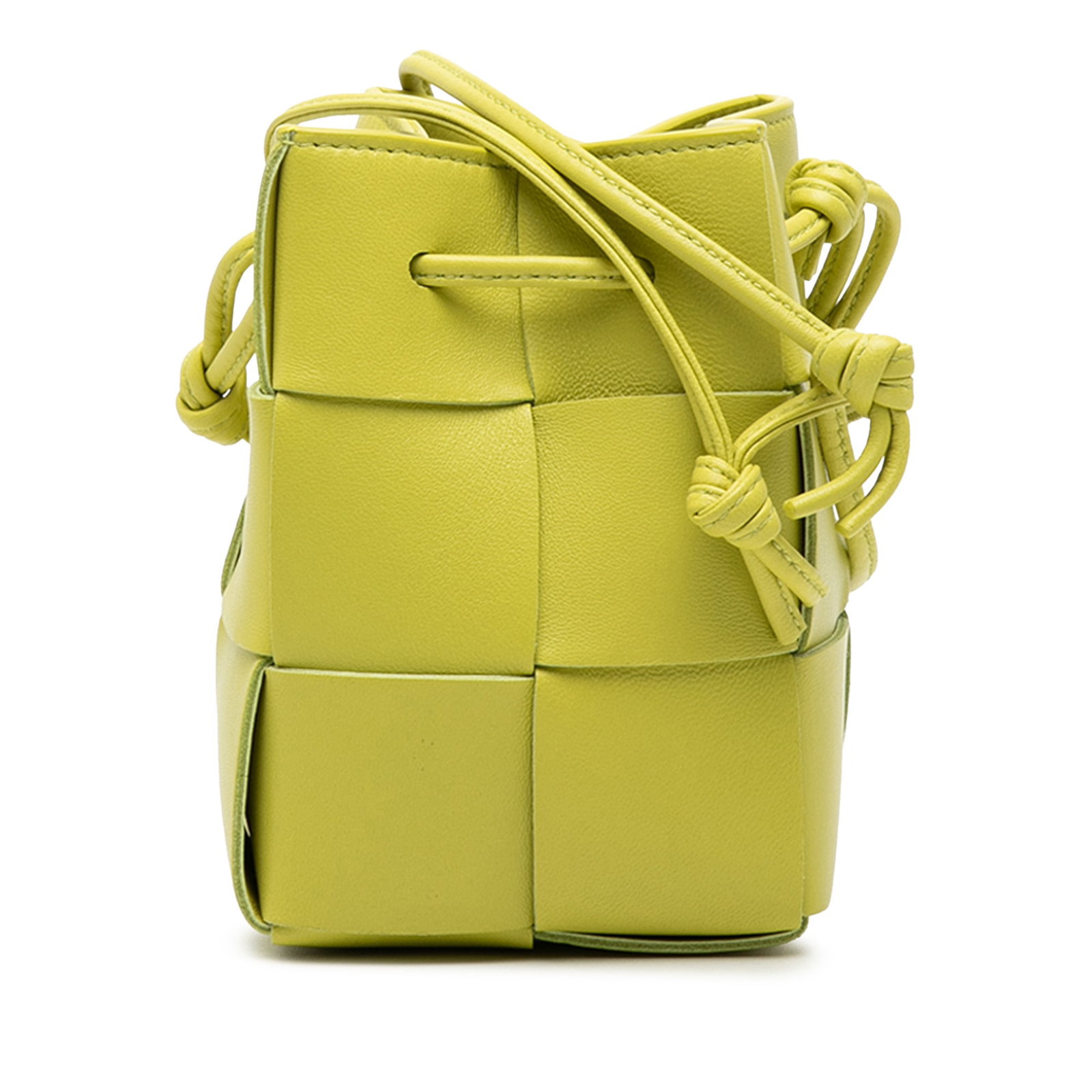 Mini Cassette Bucket Bag in Green Nappa Maxi Intrecciato Leather (1 of 7)