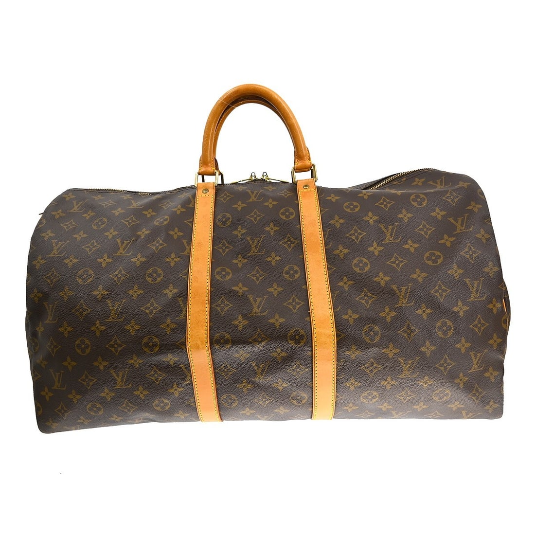 Louis Vuitton Keepall 55 Monogram Canvas Extra Large Travel Duffle Bag: Louis Vuitton Keepall 55 Monogram Canvas Extra Large Travel Duffle Bag The Louis Vuitton Keepall 55 is a vintage, extra-large travel duffle handbag crafted from iconic monogram canvas leather with bei
