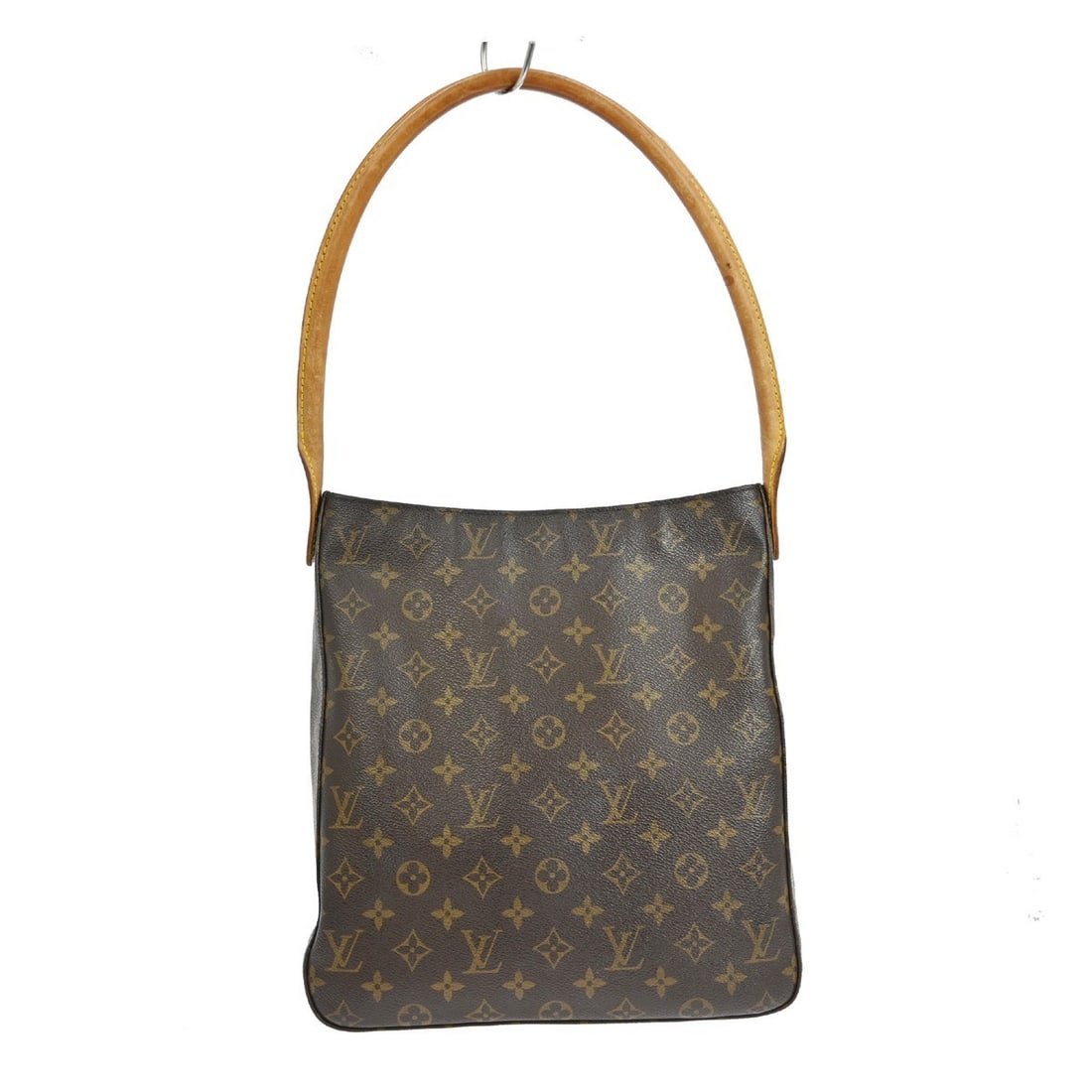 Louis Vuitton Looping GM Monogram Leather Shoulder Bag M51145 Brown: Louis Vuitton Looping GM Monogram Leather Shoulder Bag M51145 Brown The Louis Vuitton Looping GM shoulder bag features the iconic monogram pattern on brown leather, complemented by beige leather handl