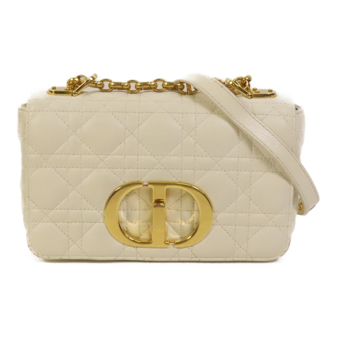 Dior Caro Calfskin Ivory Shoulder Bag GHW: Dior Caro Calfskin Ivory Shoulder Bag GHW This Christian Dior Caro Small Shoulder Bag is crafted from luxurious calfskin leather in an elegant beige color. Designed for women, it features a compact si