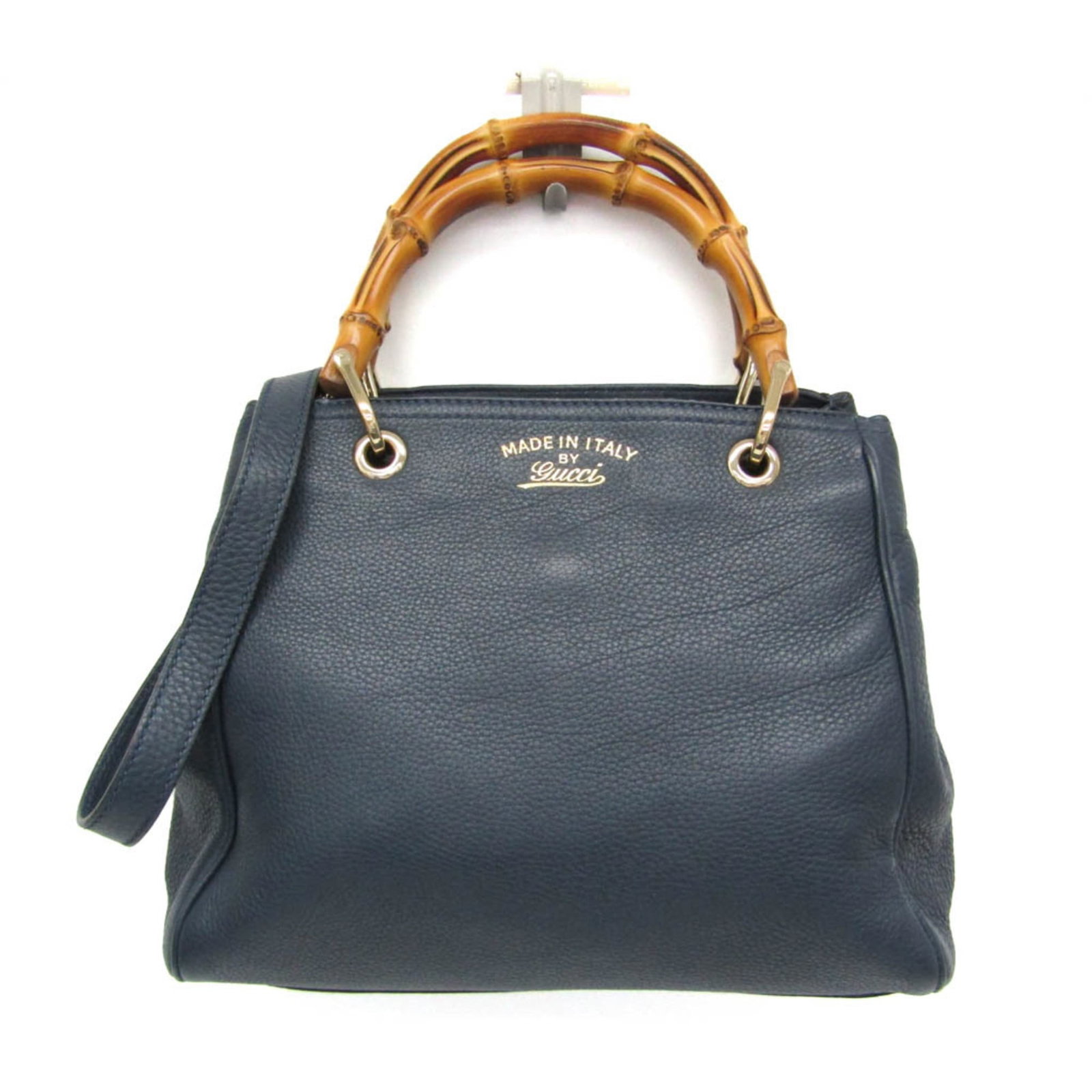Blue Leather Bamboo Shopper Tote by Gucci Italy: Blue Leather Bamboo Shopper Tote by Gucci Italy This Gucci Bamboo Shopper Tote is crafted from blue leather and features the brand's signature bamboo handles. Designed for women, it offers a stylish a
