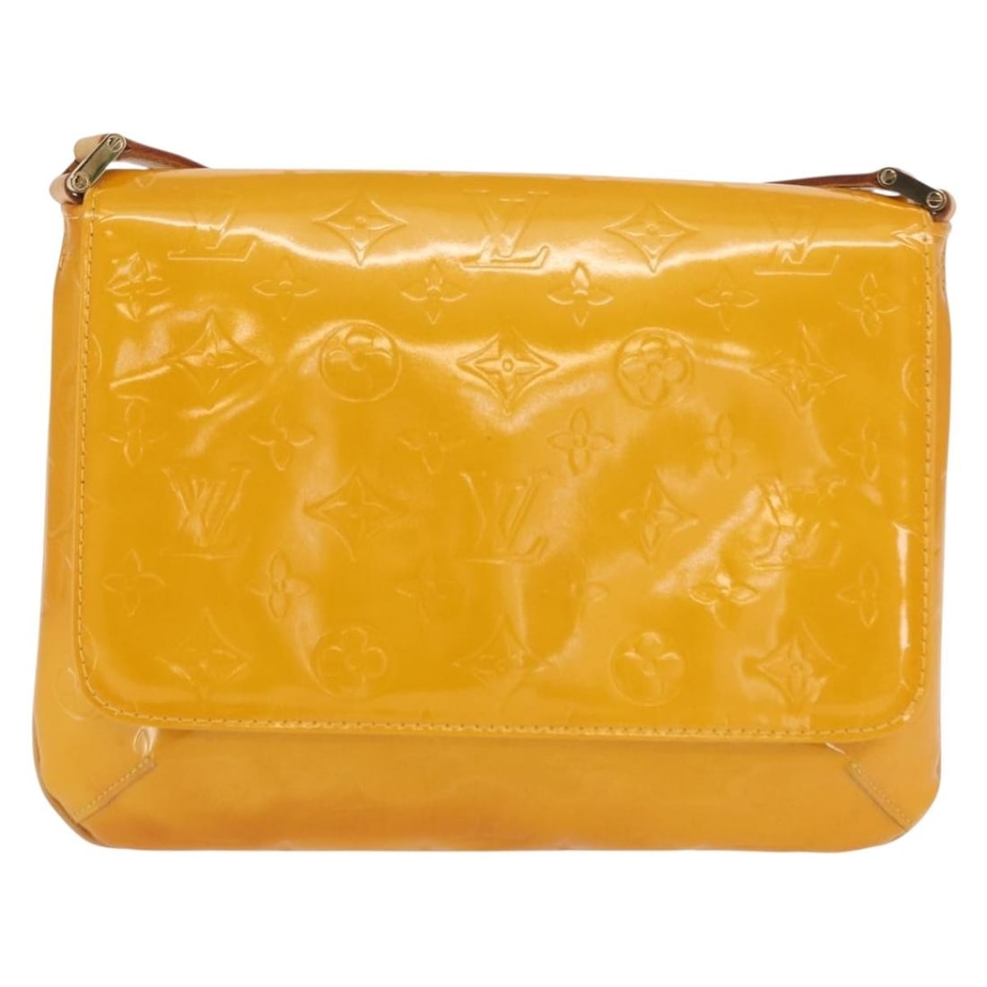 Yellow Patent Leather Thompson Street Louis Vuitton Handbag 26cm: Yellow Patent Leather Thompson Street Louis Vuitton Handbag 26cm This Louis Vuitton Thompson Street handbag for women features a yellow patent leather exterior with the iconic Monogram Vernis finish. 