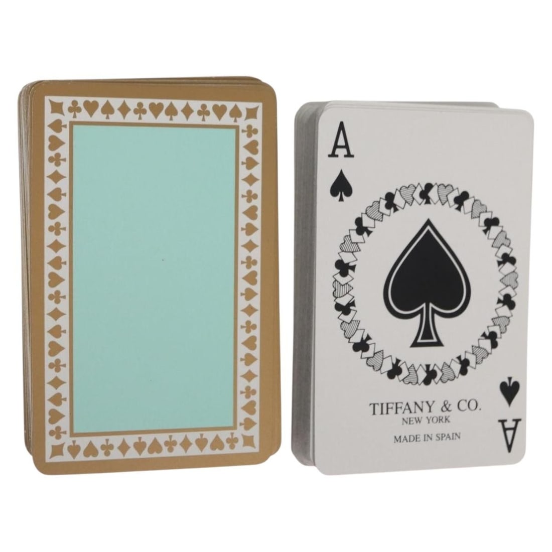 Turquoise Blue Tiffany and Co Paper Playing Cards with Box: Turquoise Blue Tiffany and Co Paper Playing Cards with Box This is a set of Tiffany & Co. playing cards in turquoise blue. The cards are made of paper and come with their original item box. The set sh