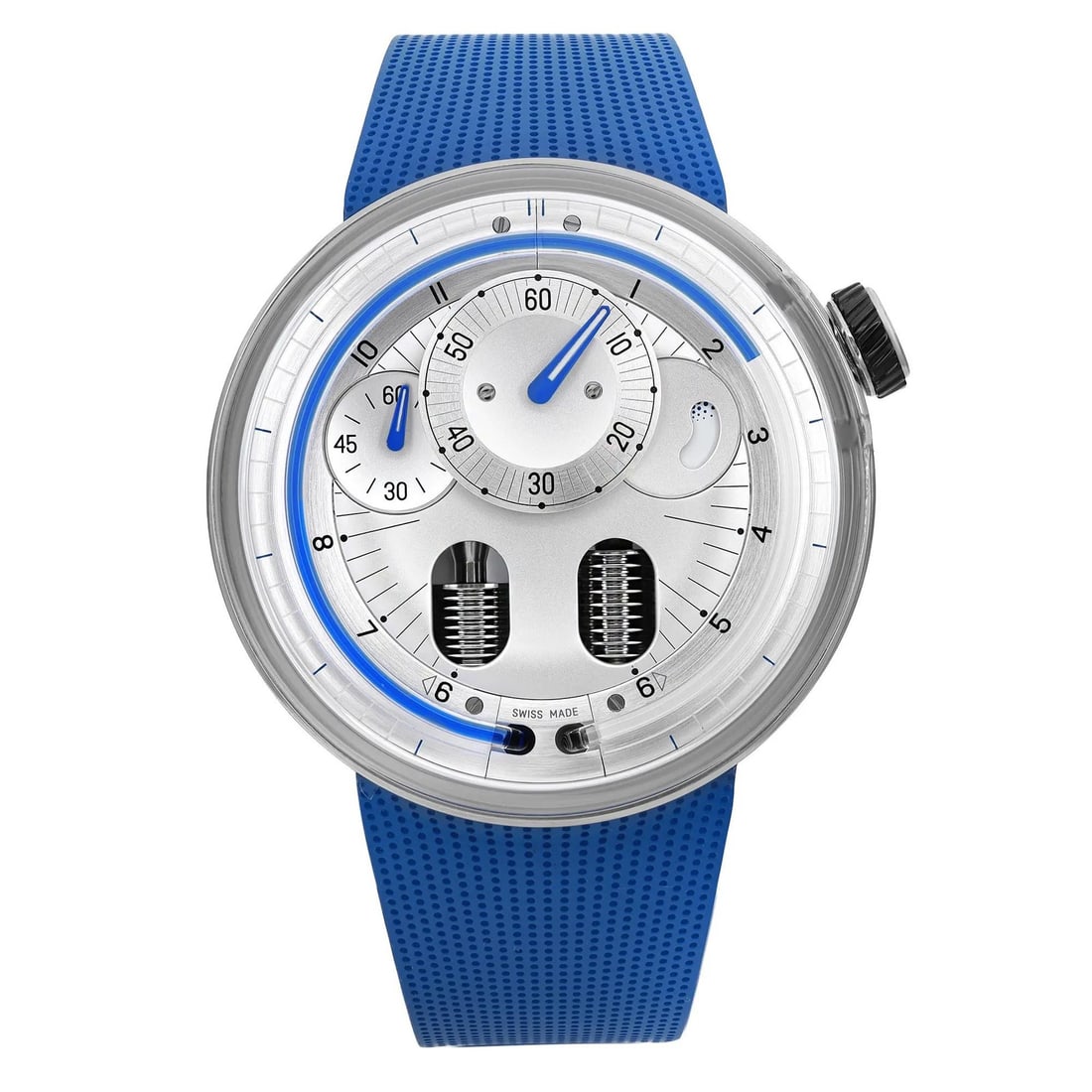 HYT HO 48.8mm Steel Manual Wind Luxury Men Watch H00840.BK: HYT HO 48.8mm Steel Manual Wind Luxury Men Watch H00840.BK Introducing the HYT HO wristwatch, a luxurious timepiece designed for men. This elegant watch features a striking silver dial with Arabic num