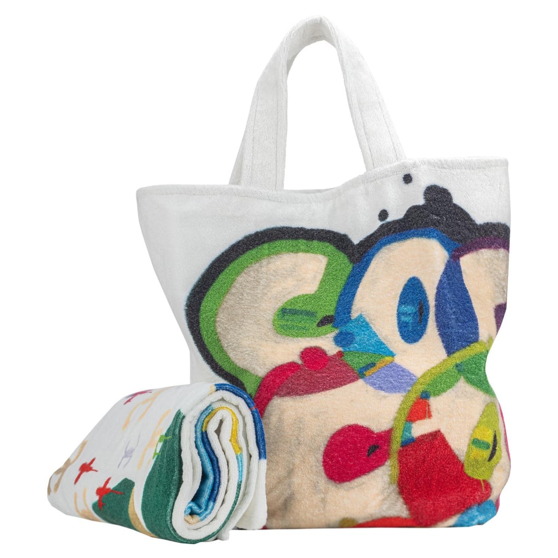 Oversized Multicolor Graffiti Towel Beach Set by Chanel Italy (1 of 6)