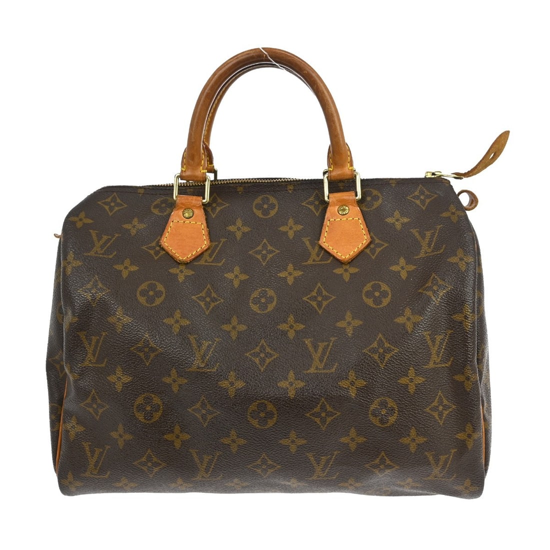 Louis Vuitton Speedy 30 Monogram Canvas Satchel Top Handle Bag: Louis Vuitton Speedy 30 Monogram Canvas Satchel Top Handle Bag This Louis Vuitton Speedy 30 handbag features the iconic monogram canvas exterior and double beige leather handles. Designed as a satchel