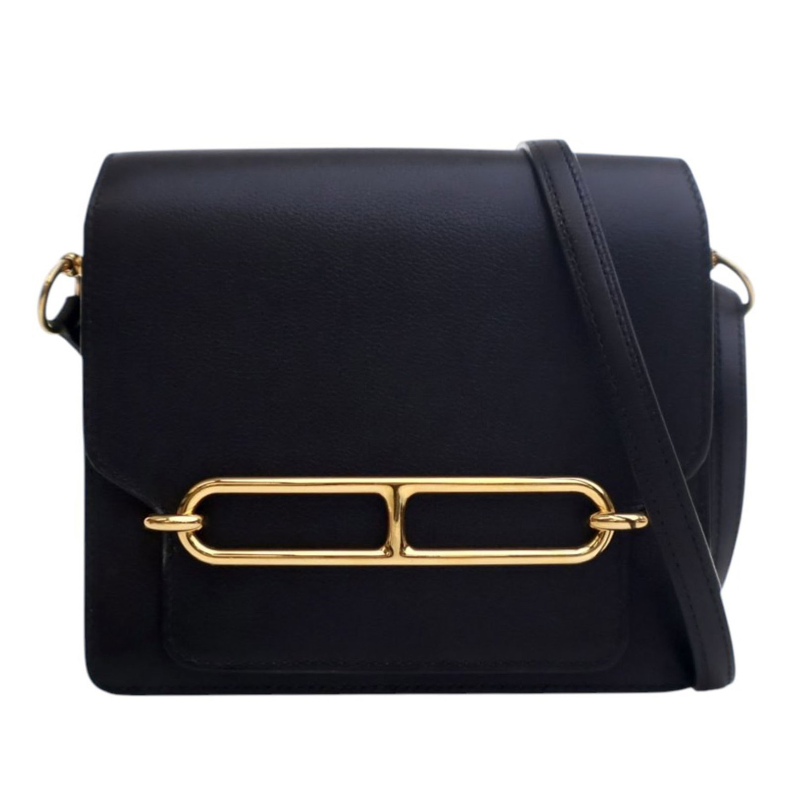 Hermes Black Evercolor Leather Mini Roulis 18 Shoulder Bag (1 of 15)