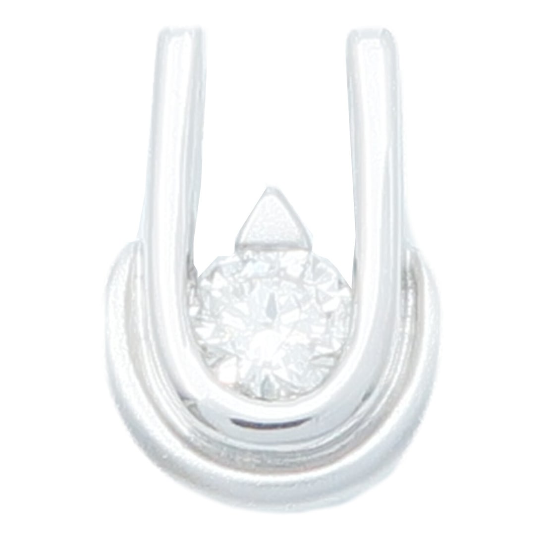 18K White Gold Diamond Pendant Top JEWELRY: 18K White Gold Diamond Pendant Top JEWELRY This elegant pendant top features a sparkling diamond set in 18K white gold. Designed for women, it combines classic style with a clear, radiant appearance. 