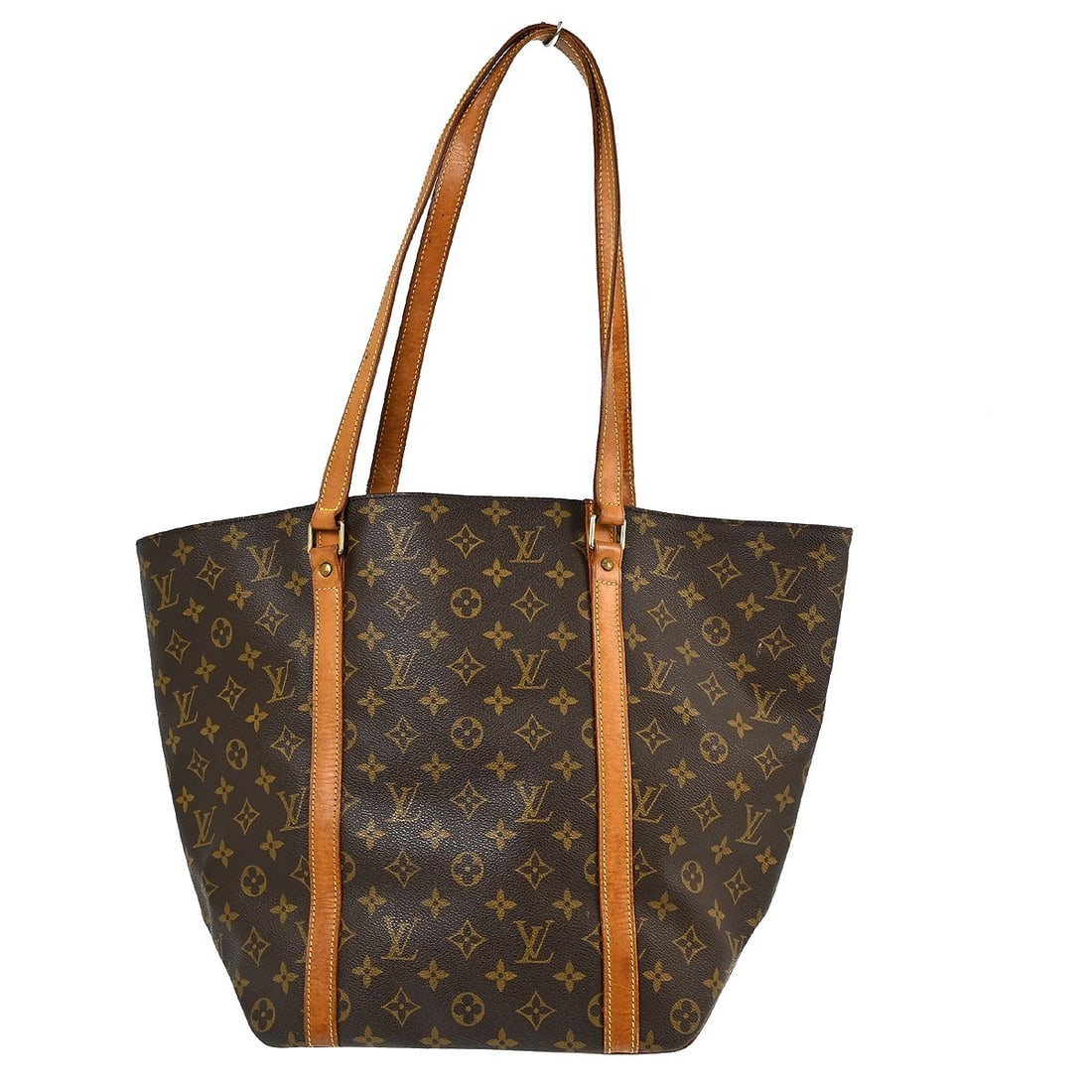 Louis Vuitton Monogram Sac Shopping Large Shoulder Tote Bag M51108: Louis Vuitton Monogram Sac Shopping Large Shoulder Tote Bag M51108 This Louis Vuitton Sac Shopping shoulder tote bag features the iconic monogram canvas leather exterior with beige double handles and 