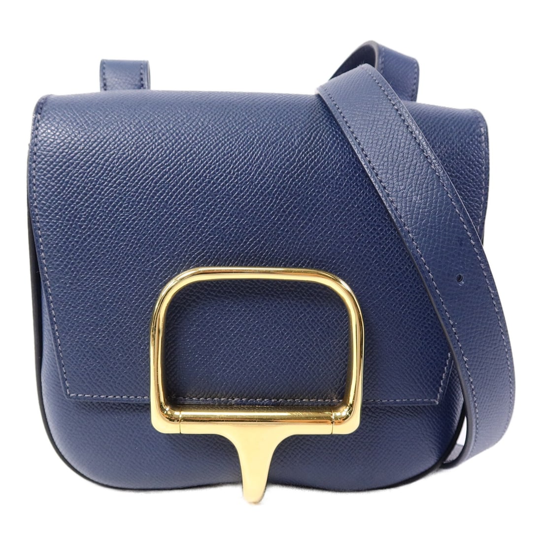 Hermes Della Cavalleria Mini Epsom Leather Shoulder Bag Bleu Indigo GHW: Hermes Della Cavalleria Mini Epsom Leather Shoulder Bag Bleu Indigo GHW This Hermes Della Cavalleria Mini Shoulder Bag is crafted from Epsom calfskin leather in a sophisticated navy (Bleu Indigo) colo
