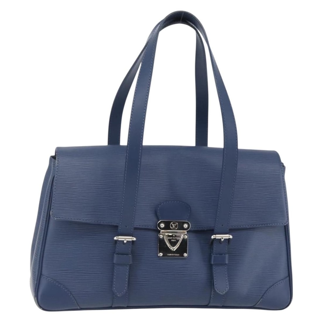 Louis Vuitton Segur MM Blue Epi Leather Tote Bag: Louis Vuitton Segur MM Blue Epi Leather Tote Bag This Louis Vuitton Segur MM handbag features durable blue Epi leather and showcases a structured silhouette designed for women. The bag is pre-owned an