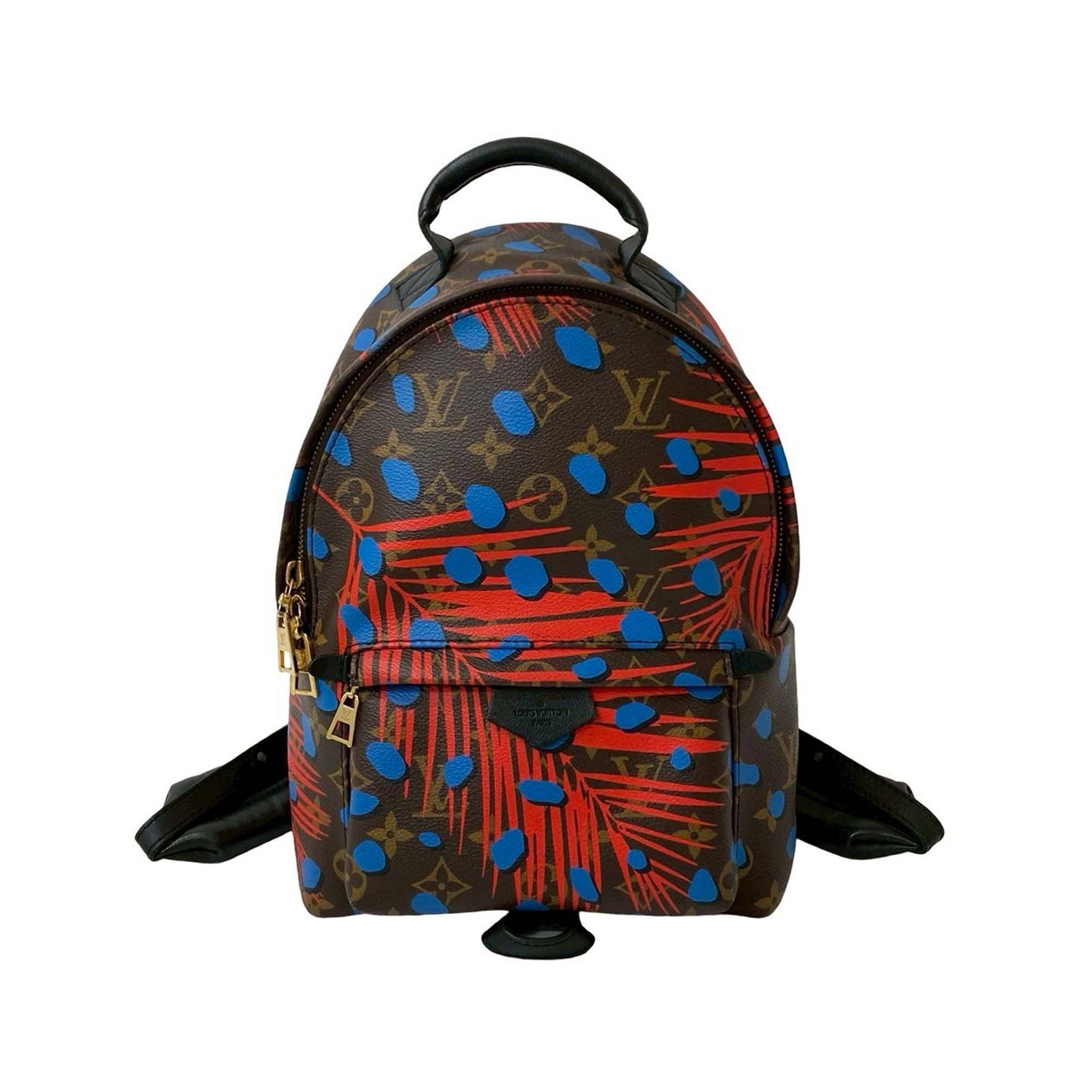 Louis Vuitton Palm Springs PM Monogram Jungle Dots Backpack Brown: Louis Vuitton Palm Springs PM Monogram Jungle Dots Backpack Brown The Louis Vuitton Monogram Jungle Dots Palm Springs PM is a stylish backpack crafted from printed monogram canvas. It features a flat 