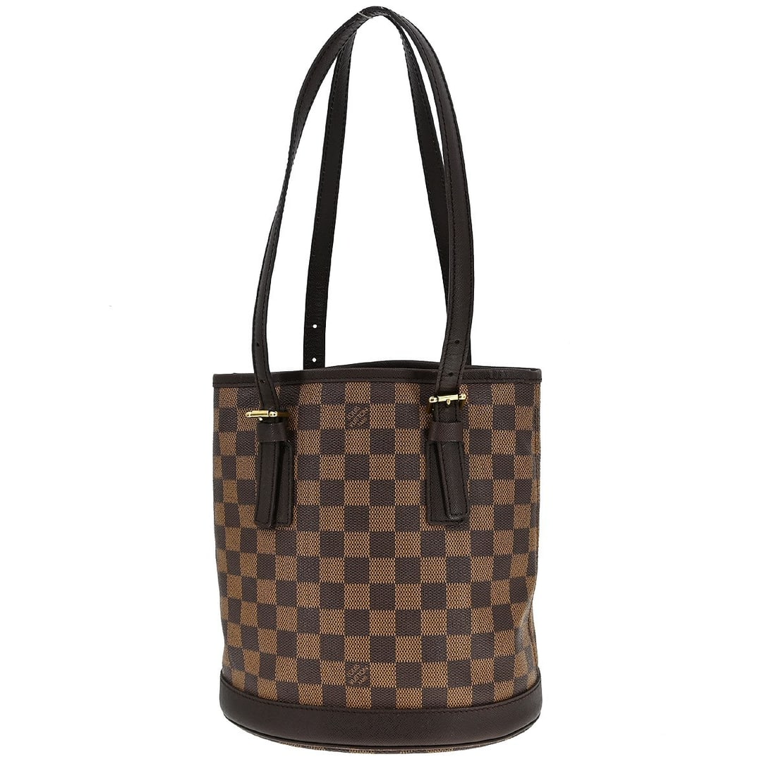 Louis Vuitton Marais Damier Ebene Tote Medium N42240 Vintage Bag: Louis Vuitton Marais Damier Ebene Tote Medium N42240 Vintage Bag This Louis Vuitton Marais hand tote bag features the iconic Damier Ebene canvas with leather accents and double brown leather handles. 