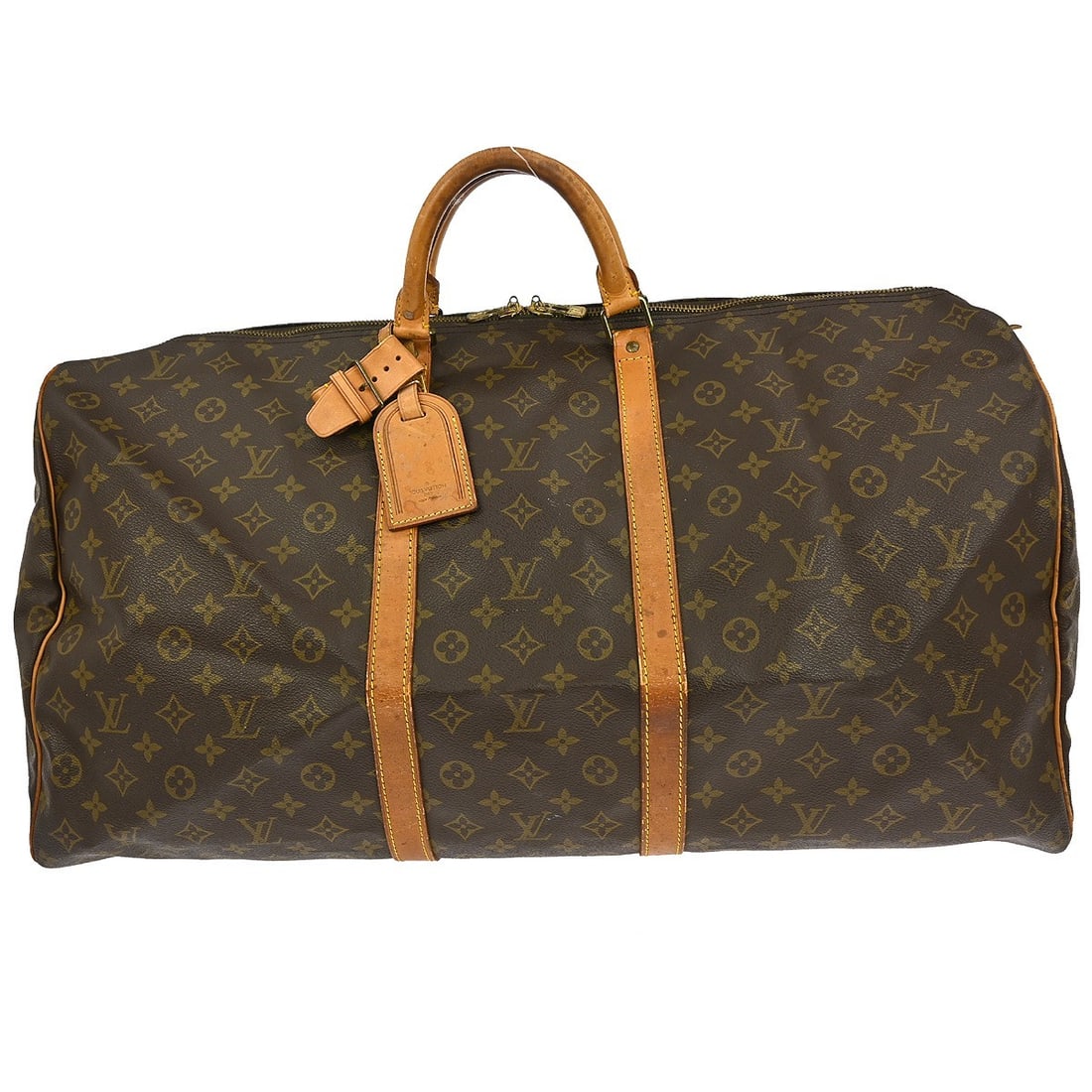 Louis Vuitton Keepall 60 Monogram Canvas Extra Large Travel Duffle Bag M41422: Louis Vuitton Keepall 60 Monogram Canvas Extra Large Travel Duffle Bag M41422 This vintage Louis Vuitton Keepall 60 duffle bag features the iconic Monogram canvas leather exterior in brown with double