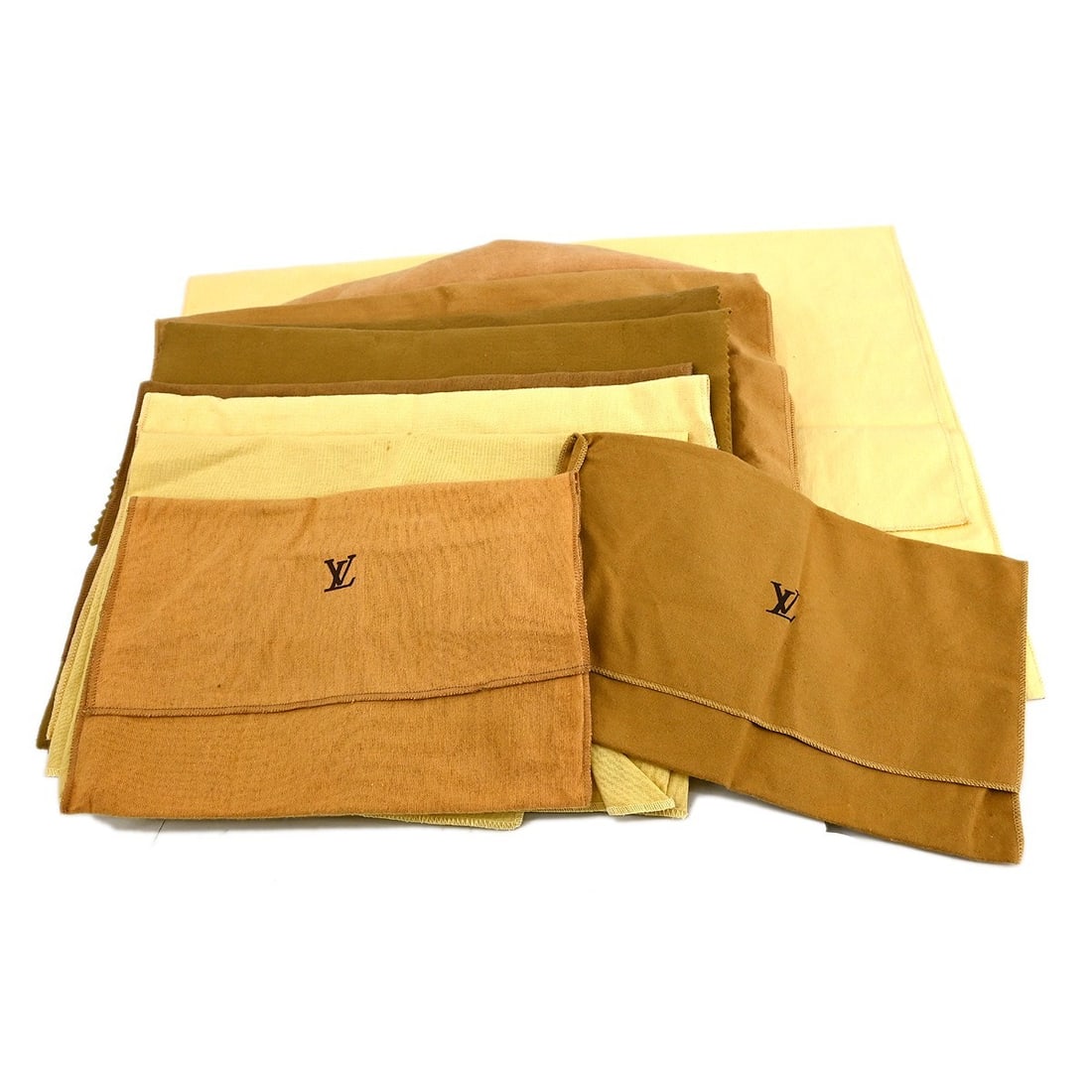 Louis Vuitton 10 Cotton Dust Bags Brown Set Authentic: Louis Vuitton 10 Cotton Dust Bags Brown Set Authentic This set of 10 authentic Louis Vuitton dust bags is crafted from 100% cotton, featuring a classic brown color. The dust bags are designed to prote