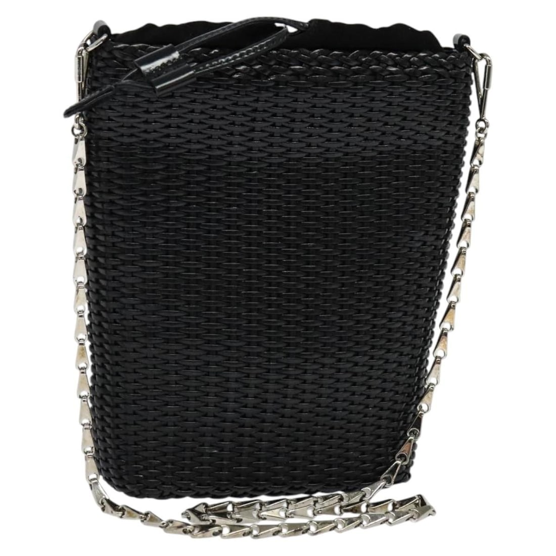 Gucci Black Wooden Chain Shoulder Bag for Women Made in Italy: Gucci Black Wooden Chain Shoulder Bag for Women Made in Italy This GUCCI chain shoulder bag features a unique straw and wood exterior in black, designed for women. Crafted in Italy, it offers a stylis
