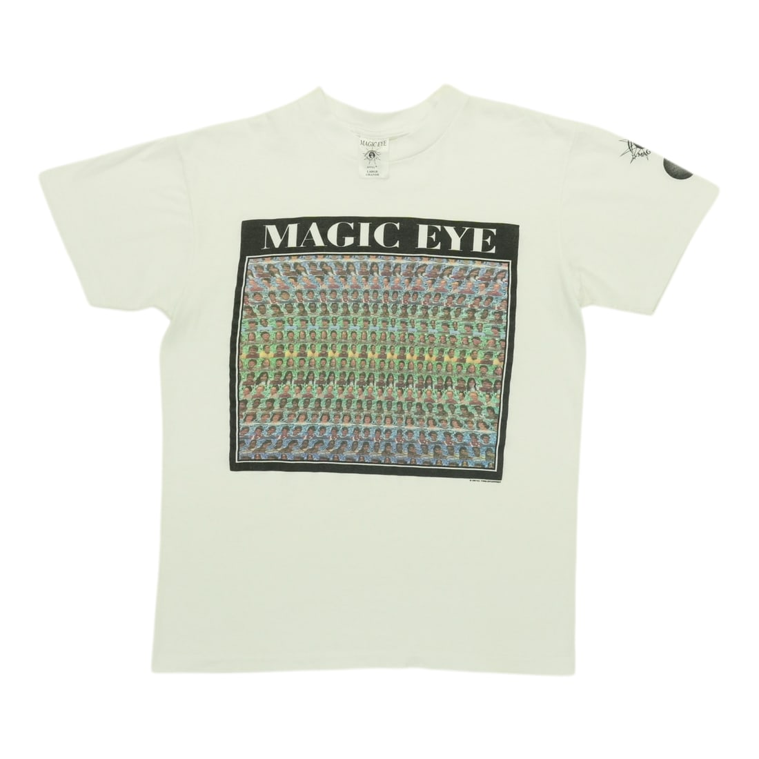 Vintage 1994 Magic Eye White Cotton T-Shirt Large (1 of 5)
