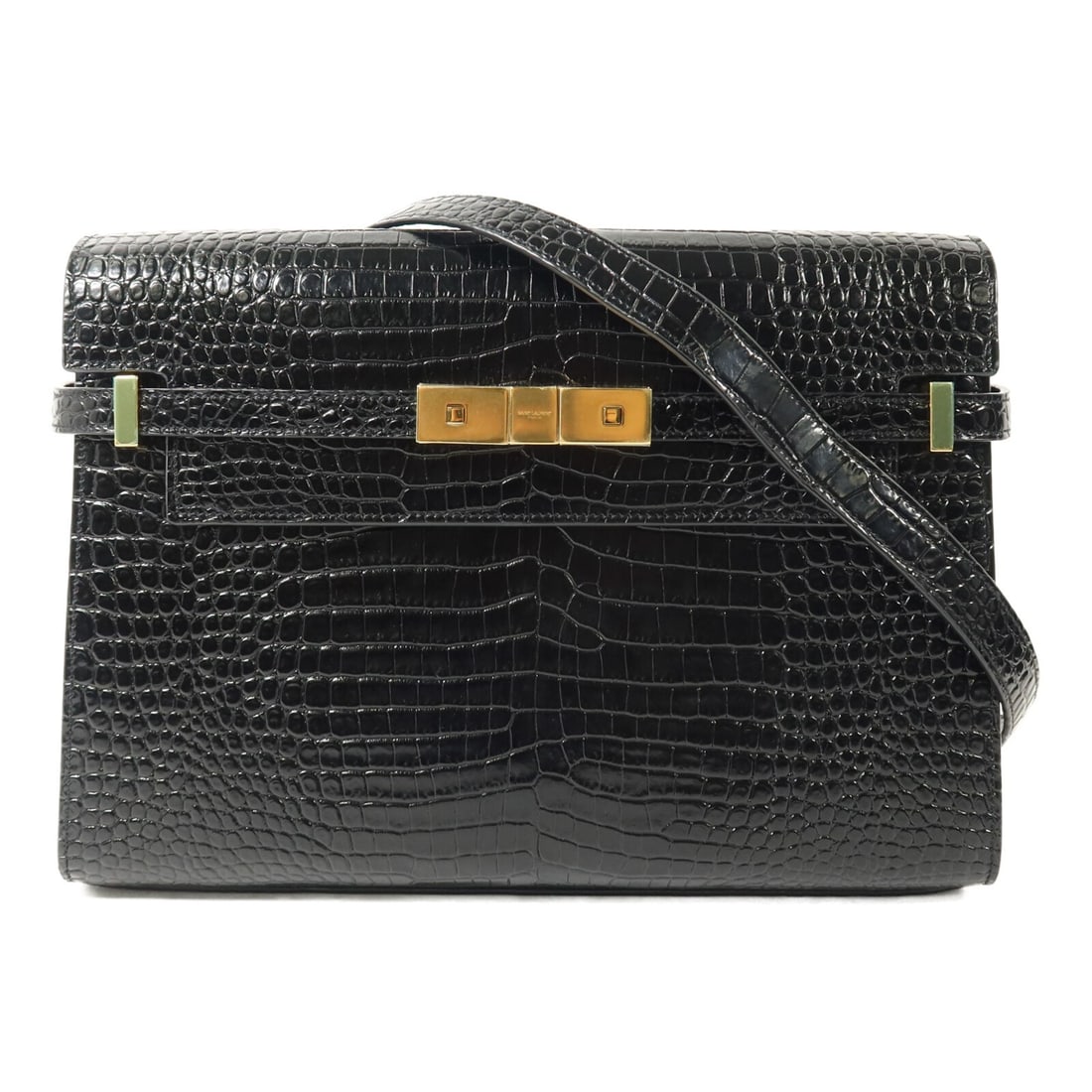 Saint Laurent Manhattan Black Calfskin Shoulder Bag GHW: Saint Laurent Manhattan Black Calfskin Shoulder Bag GHW This SAINT LAURENT Manhattan shoulder bag is expertly crafted from black calfskin leather, offering a sophisticated and timeless design. Made in
