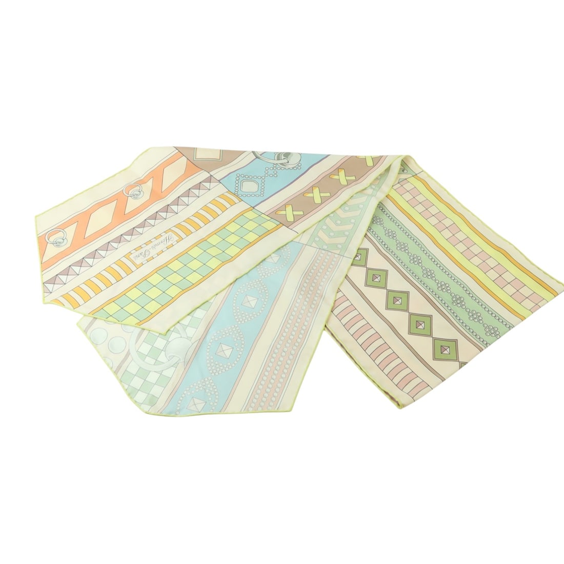 Hermes silk Maxi Twilly beige orange brown multicolor scarf: Hermes silk Maxi Twilly beige orange brown multicolor scarf This Hermes Maxi Twilly scarf is crafted from luxurious silk and features a beige, orange, brown, and multicolor design. Made in France, it 