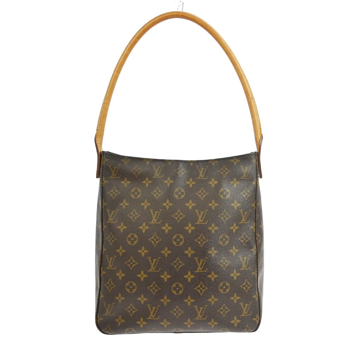Louis Vuitton Looping GM Monogram Leather Shoulder Bag Brown M51145: Louis Vuitton Looping GM Monogram Leather Shoulder Bag Brown M51145 This Louis Vuitton Looping GM shoulder bag features the iconic monogram pattern on brown leather, complemented by beige leather hand