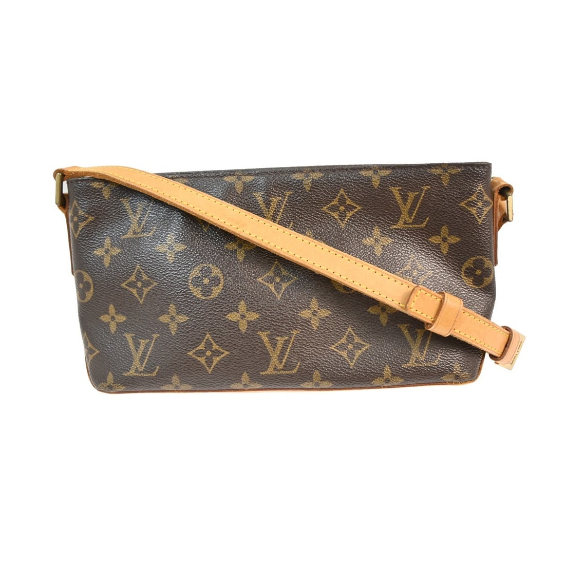 Louis Vuitton Monogram Trotteur Brown Canvas Crossbody Shoulder Bag: Louis Vuitton Monogram Trotteur Brown Canvas Crossbody Shoulder Bag This Louis Vuitton Trotteur crossbody shoulder bag features the iconic Monogram canvas leather exterior with logo accents and a brow