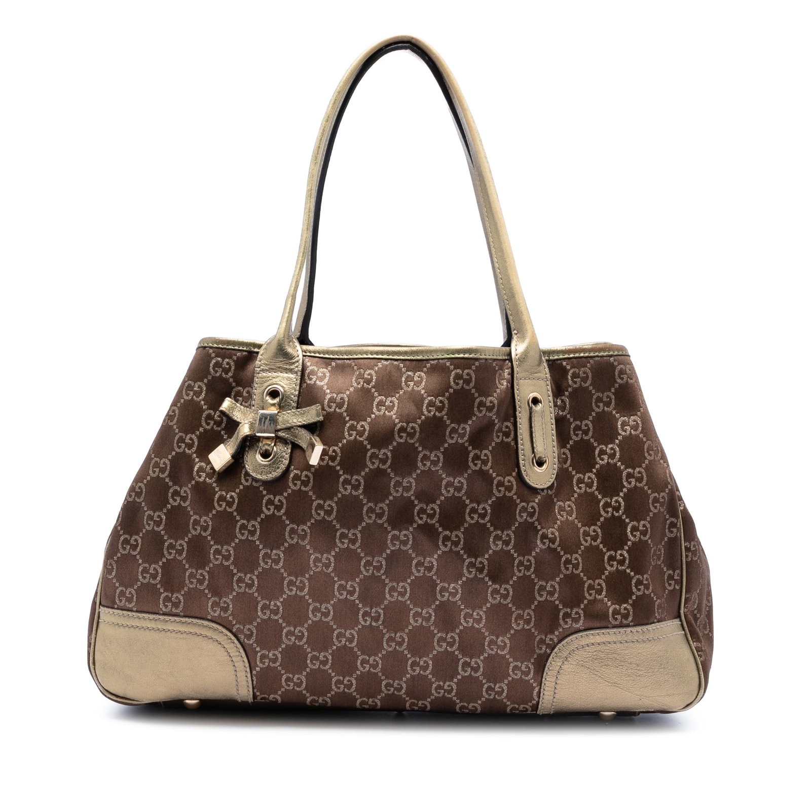 Brown GG Nylon Princy Tote Bag with Leather Trim by Gucci (1 of 7)