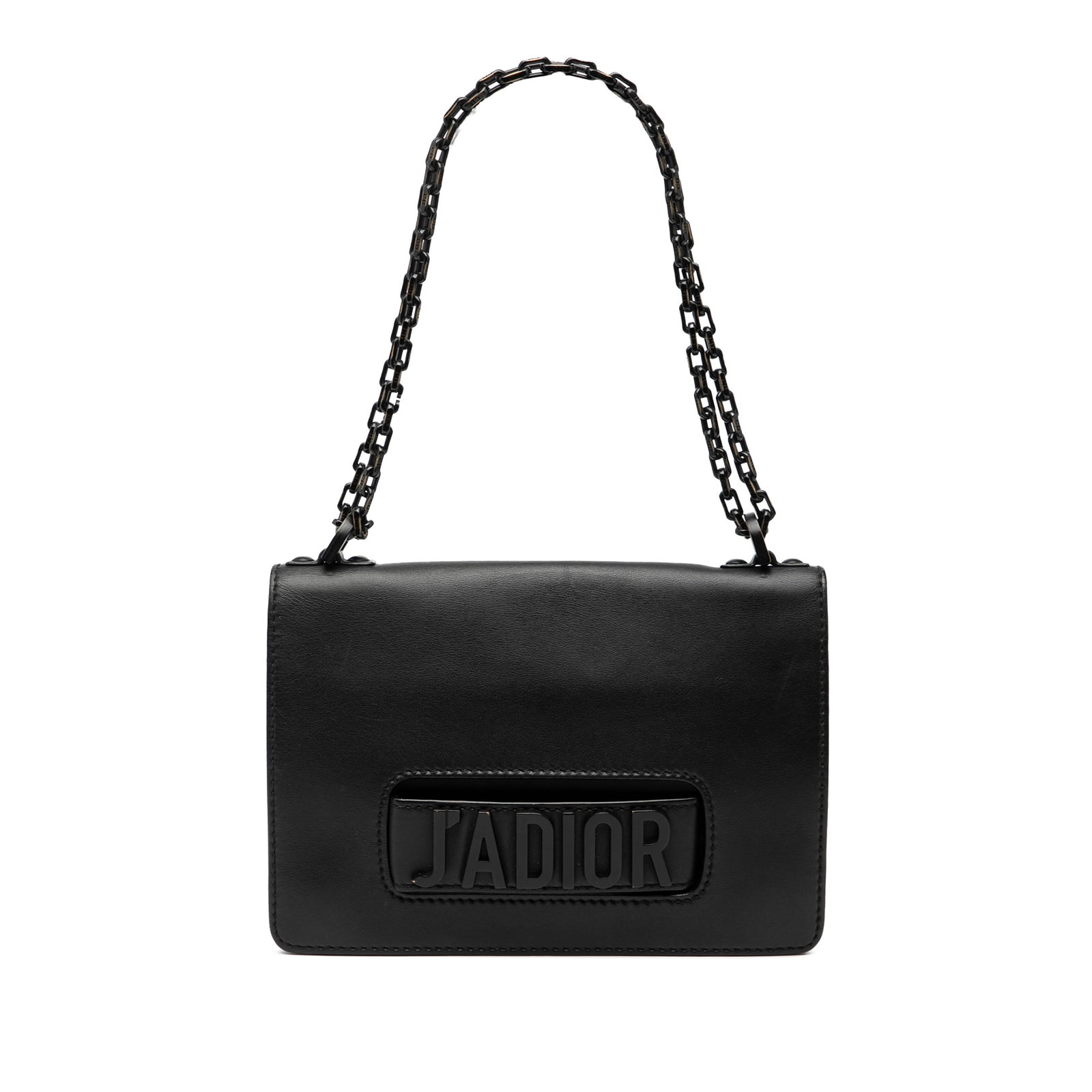 Dior J'Adior Ultra Matte Calfskin Chain Flap Shoulder Bag Black: Dior J'Adior Ultra Matte Calfskin Chain Flap Shoulder Bag Black This Dior Ultra Matte Calfskin J'Adior Chain Flap bag features a black leather body, a chain-link strap, a front flap with magnetic snap