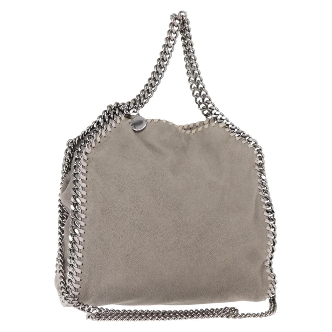 Stella McCartney Falabella Fold Over Polyester Crossbody Bag Gray: Stella McCartney Falabella Fold Over Polyester Crossbody Bag Gray The Stella McCartney Falabella Fold Over Crossbody Bag features a gray polyester exterior with chain shoulder strap detailing. Designe