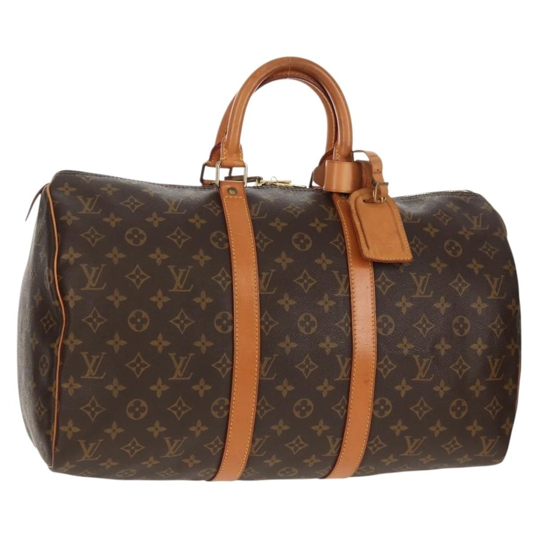 LOUIS VUITTON Monogram Keepall 45 Boston Bag M41428 Auth France: LOUIS VUITTON Monogram Keepall 45 Boston Bag M41428 Auth France This authentic LOUIS VUITTON Monogram Keepall 45 Boston Bag is a classic travel companion, crafted in luxurious Monogram Canvas. The bag