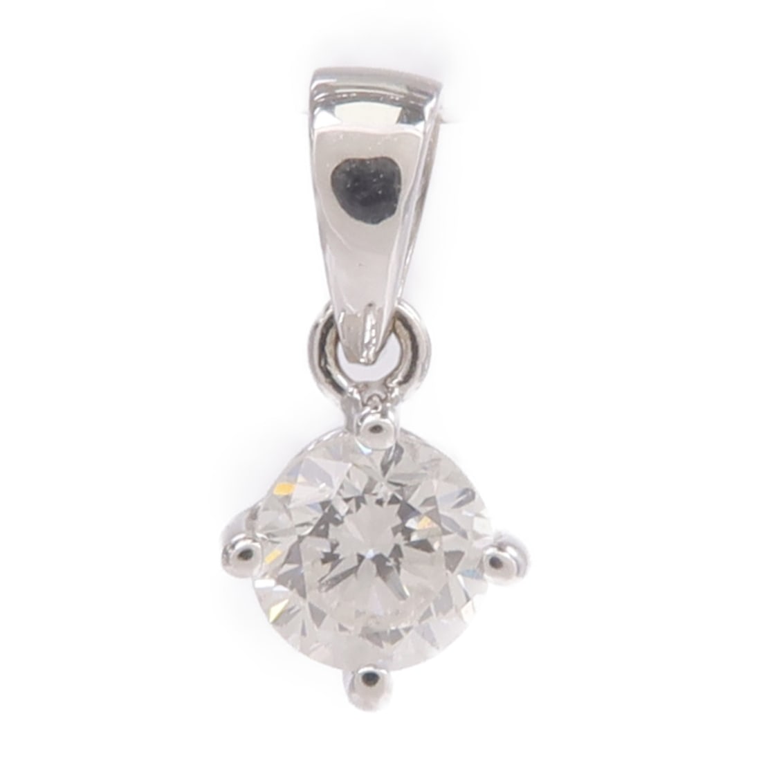 JEWELRY K18WG Diamond Pendant Top: JEWELRY K18WG Diamond Pendant Top This elegant pendant top is crafted from 18K white gold and features a clear diamond as its main stone. Designed for women, it showcases a refined and sophisticated s