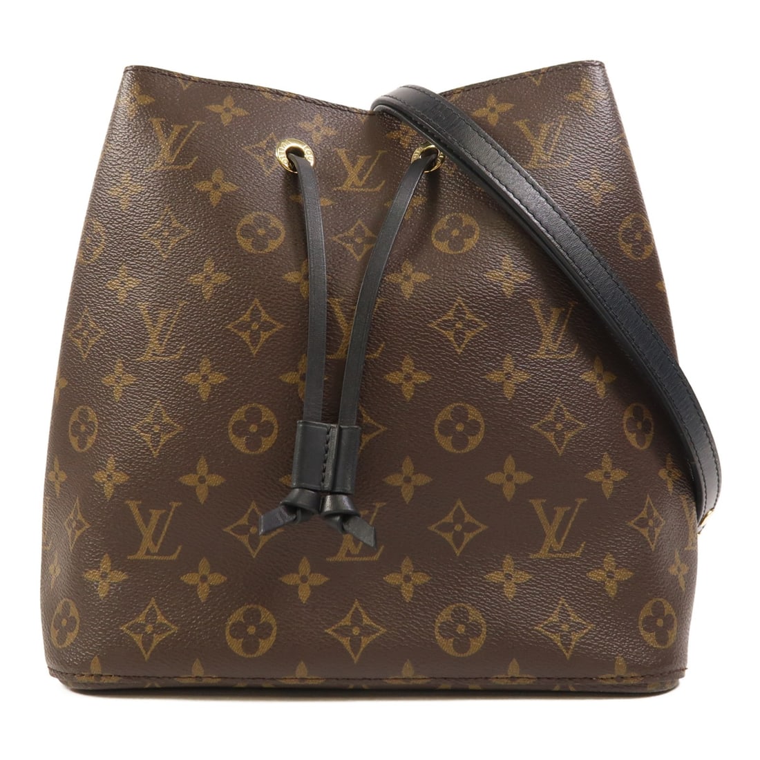 Louis Vuitton Neo Noe MM Shoulder Bag Monogram Brown Canvas M44020: Louis Vuitton Neo Noe MM Shoulder Bag Monogram Brown Canvas M44020 This Louis Vuitton Neo Noe MM shoulder handbag is crafted from brown PVC coated canvas in the iconic monogram pattern. Designed for e