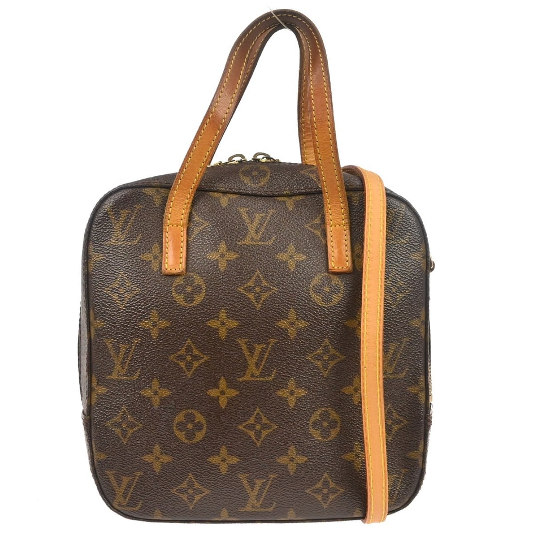Louis Vuitton Spontini Monogram Canvas Shoulder and Top Handle Bag Brown: Louis Vuitton Spontini Monogram Canvas Shoulder and Top Handle Bag Brown This Louis Vuitton Spontini 2-way shoulder handbag features the signature monogram canvas leather exterior with a brown colorwa
