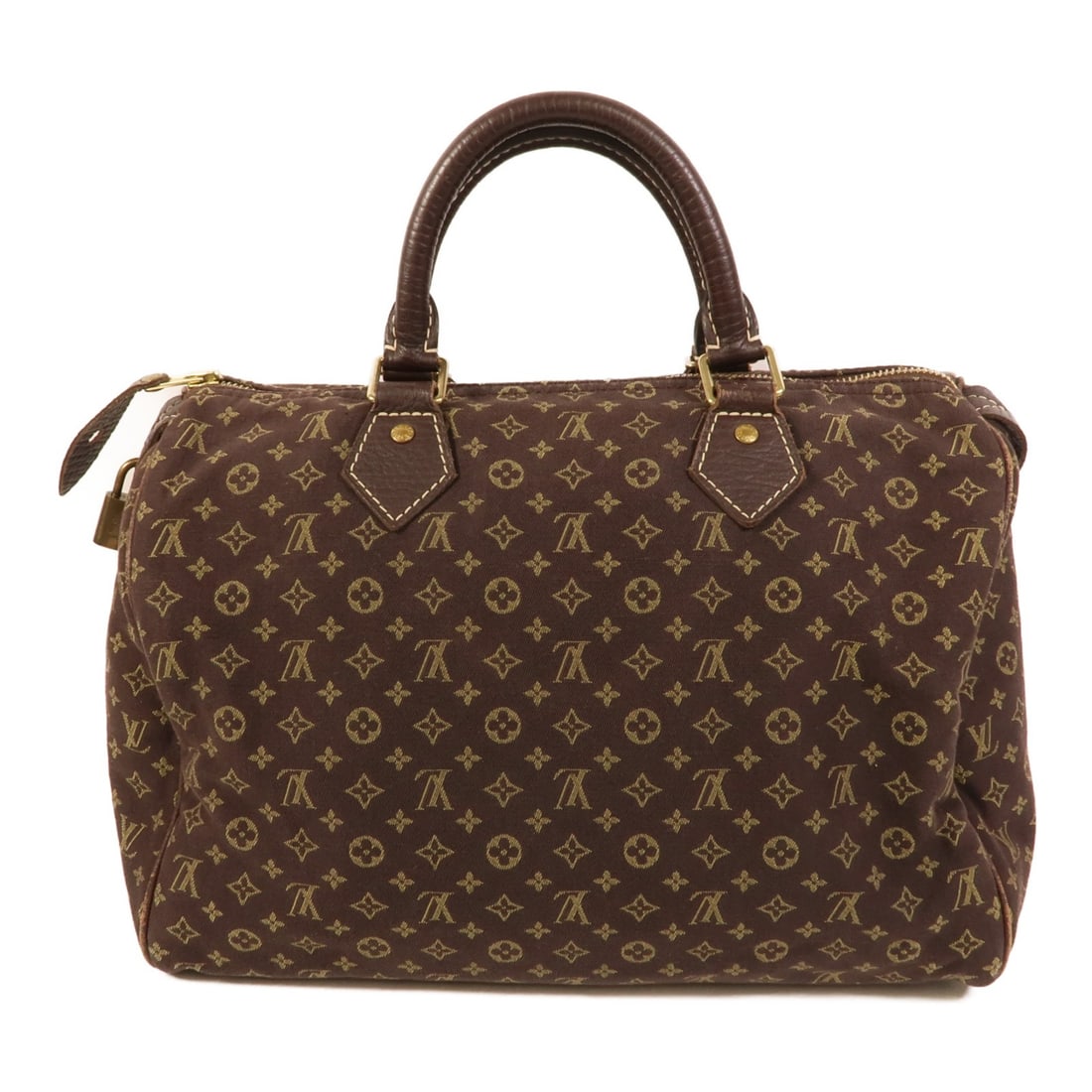 Louis Vuitton Speedy 30 Monogram Mini Lin Brown Canvas Handbag GHW: Louis Vuitton Speedy 30 Monogram Mini Lin Brown Canvas Handbag GHW This Louis Vuitton Speedy 30 handbag features the signature Monogram Mini Lin canvas in brown, complemented by gold-tone hardware. De