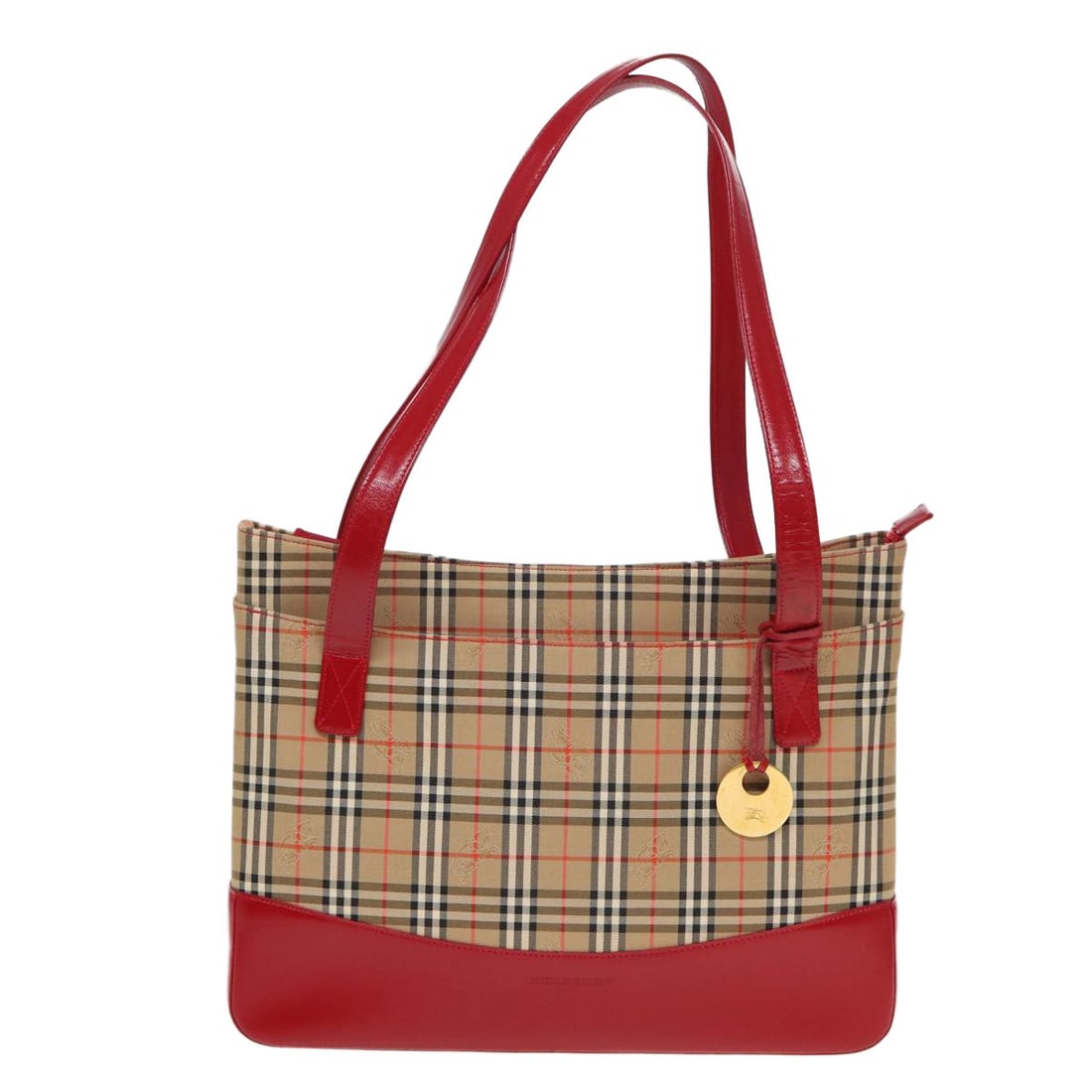 Burberry Nova Check Beige Canvas Leather Tote Bag 37cm: Burberry Nova Check Beige Canvas Leather Tote Bag 37cm This Burberry Nova Check Tote is crafted from beige canvas with leather accents, designed specifically for women. The tote features the iconic No