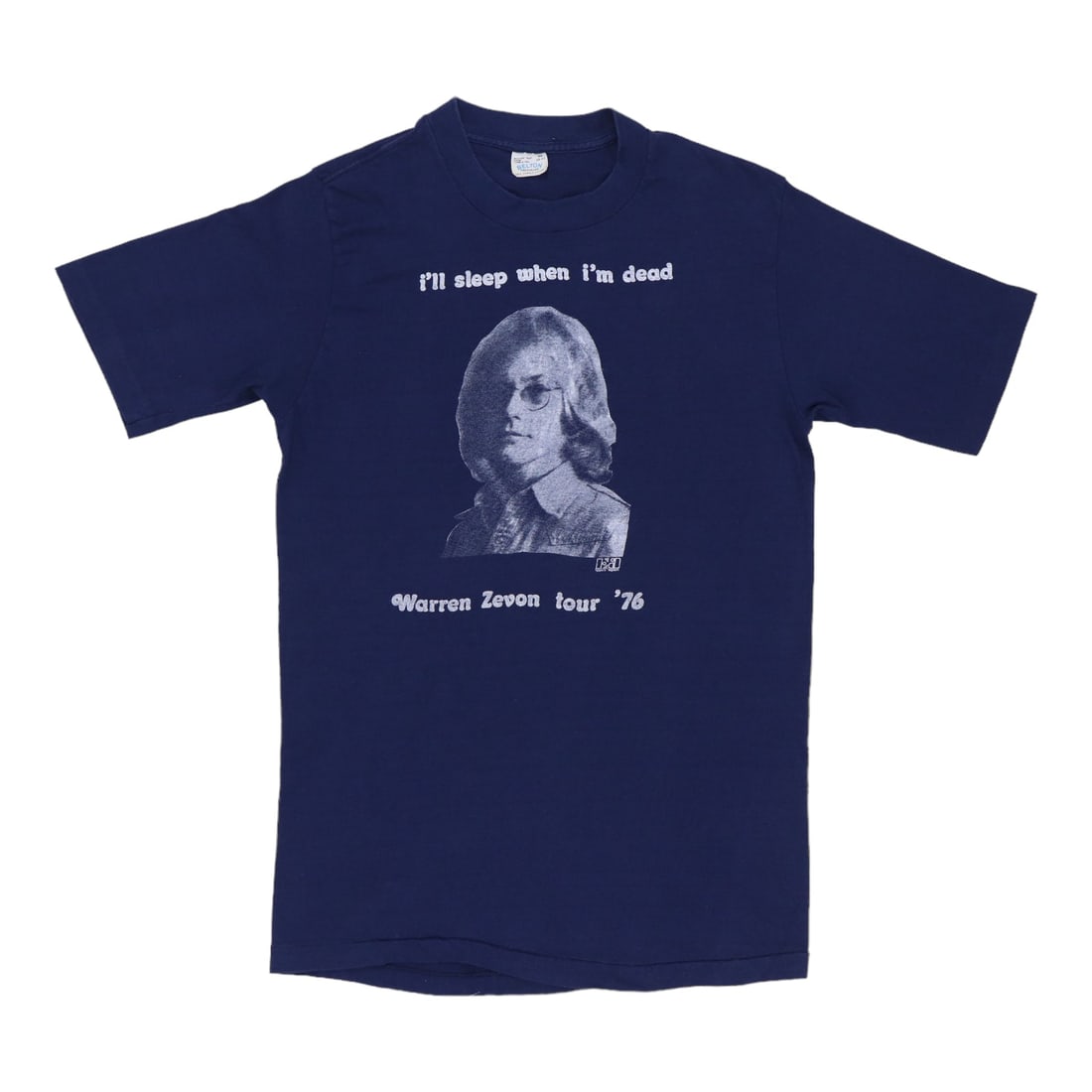 Vintage 1976 Warren Zevon Concert Tour Blue Cotton Shirt Medium (1 of 4)