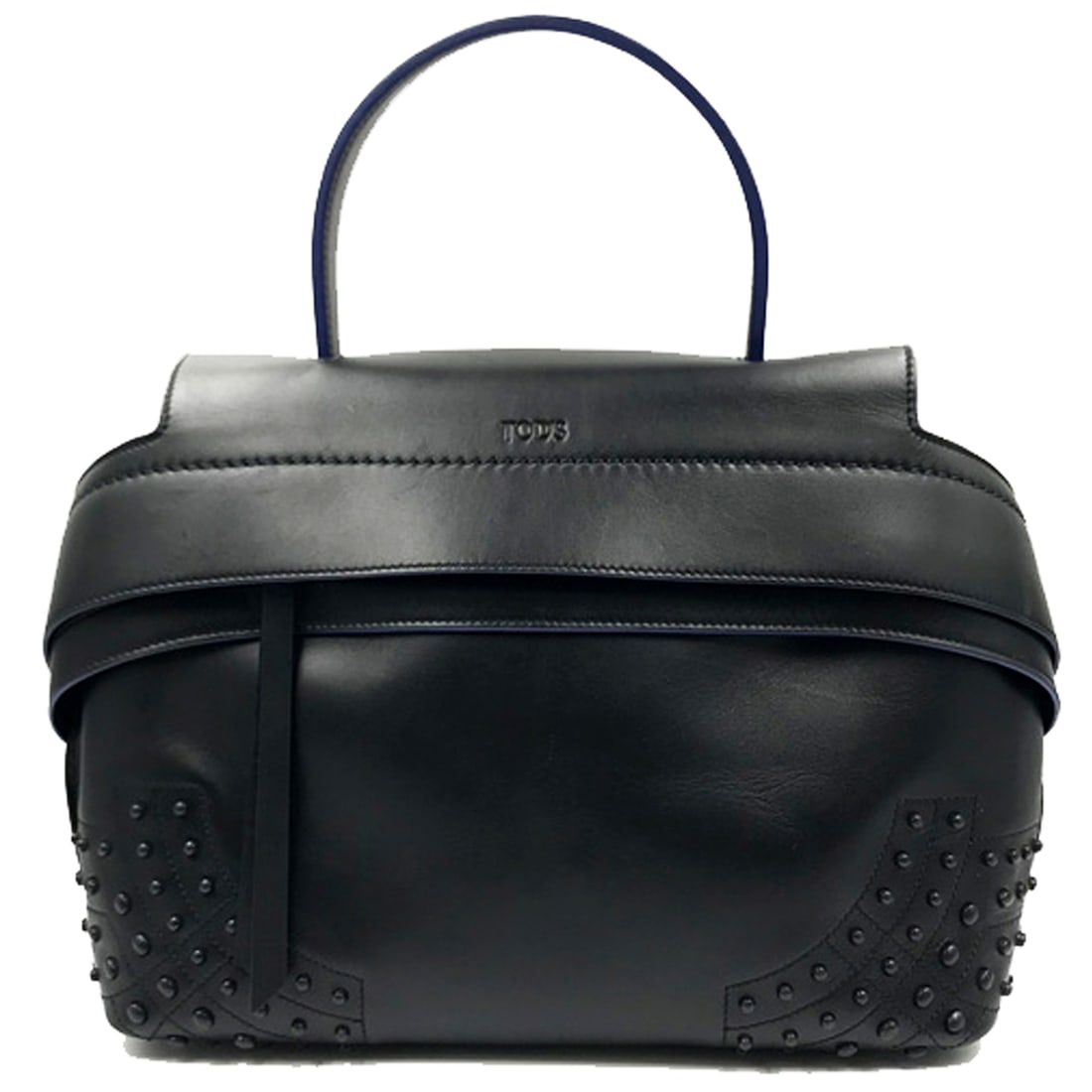 Tod's Wave Mini Gommini Black Leather Satchel Handbag XBWAMRWG201: Tod's Wave Mini Gommini Black Leather Satchel Handbag XBWAMRWG201 Introducing the Tod's Wave Mini Gommini Black Leather Satchel, a sophisticated handbag that perfectly blends style and functionality. 