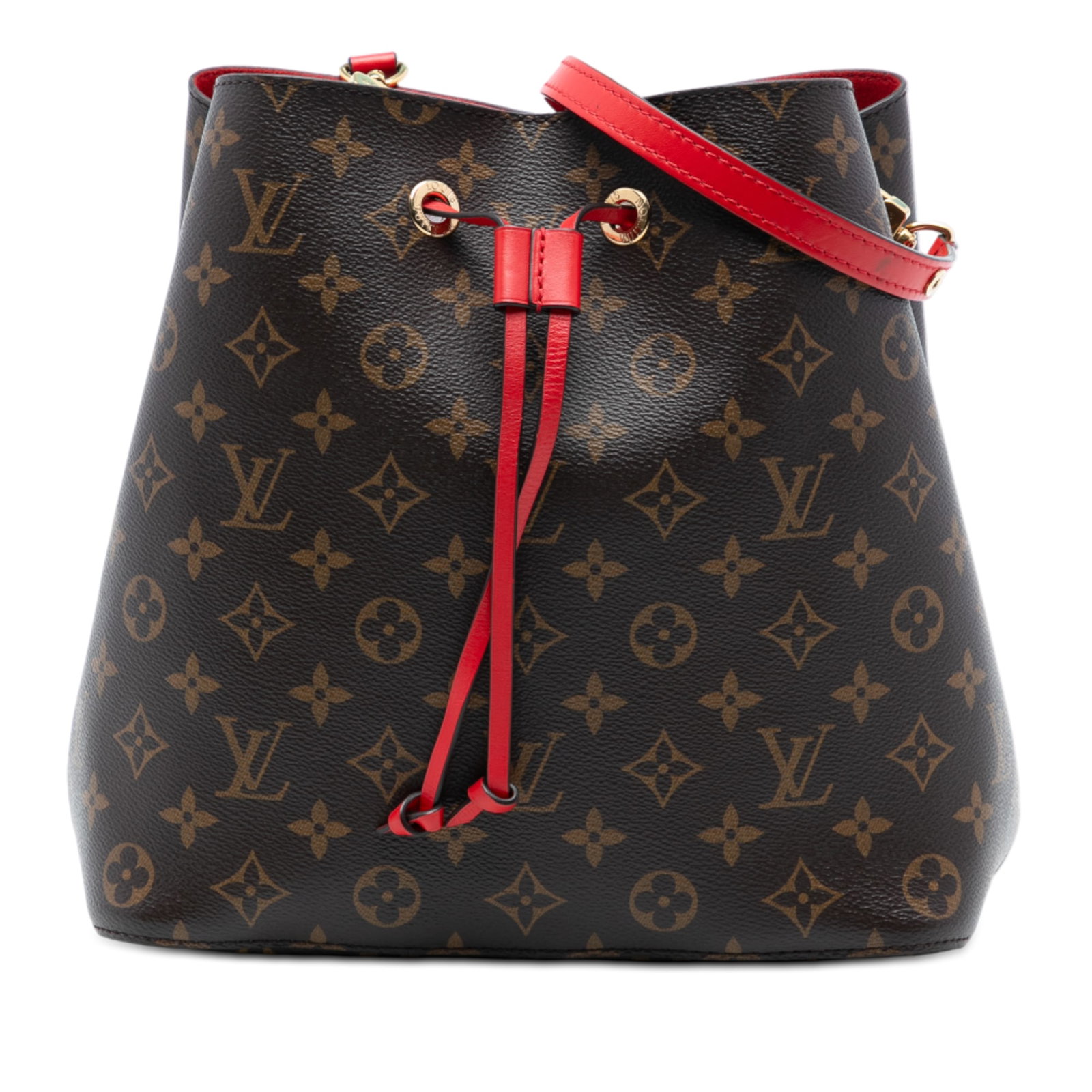 Louis Vuitton Neonoe MM Brown Monogram Canvas Shoulder Bag: Louis Vuitton Neonoe MM Brown Monogram Canvas Shoulder Bag The Louis Vuitton Monogram Neonoe MM features a signature monogram canvas body with a detachable flat leather strap. This bag offers an open 