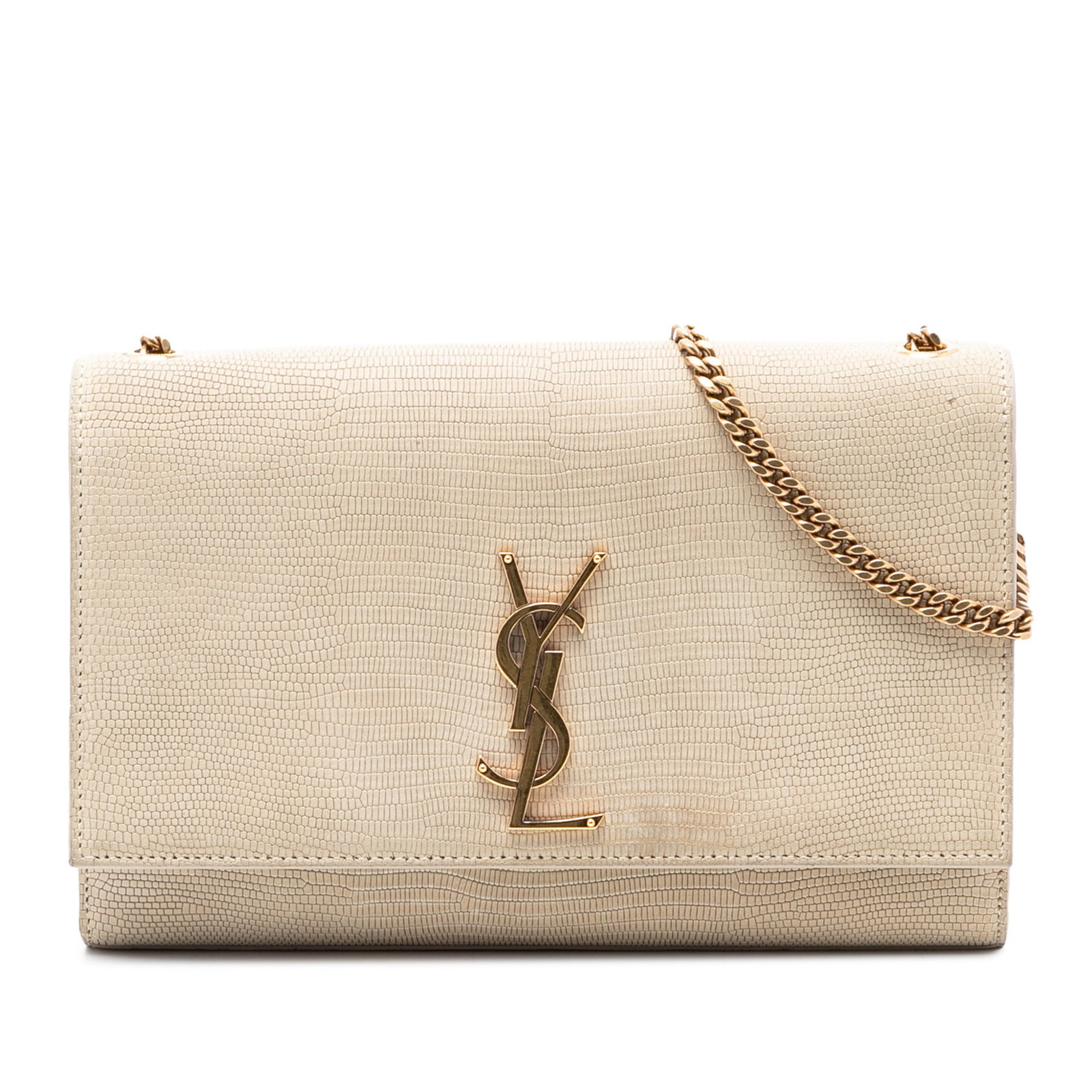Saint Laurent Kate Medium Brown Embossed Nubuck Leather Crossbody Bag: Saint Laurent Kate Medium Brown Embossed Nubuck Leather Crossbody Bag This Saint Laurent Medium Embossed Nubuck Monogram Kate Crossbody features an embossed nubuck leather body with a chain link shoul