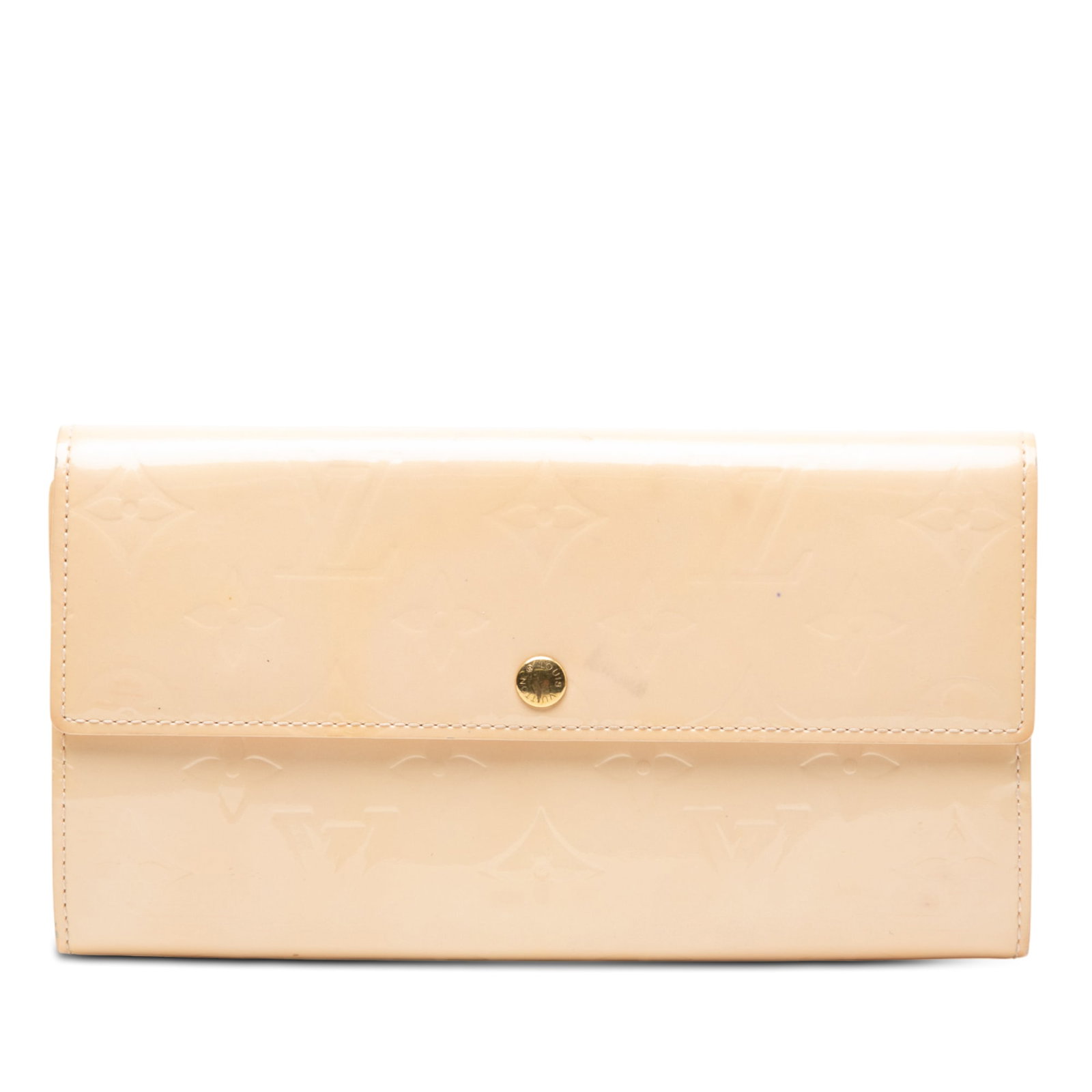 Louis Vuitton Sarah Wallet Monogram Vernis Leather Brown: Louis Vuitton Sarah Wallet Monogram Vernis Leather Brown This Louis Vuitton Monogram Vernis Sarah Wallet features a monogram vernis leather exterior in brown, a front flap with snap button closure, an