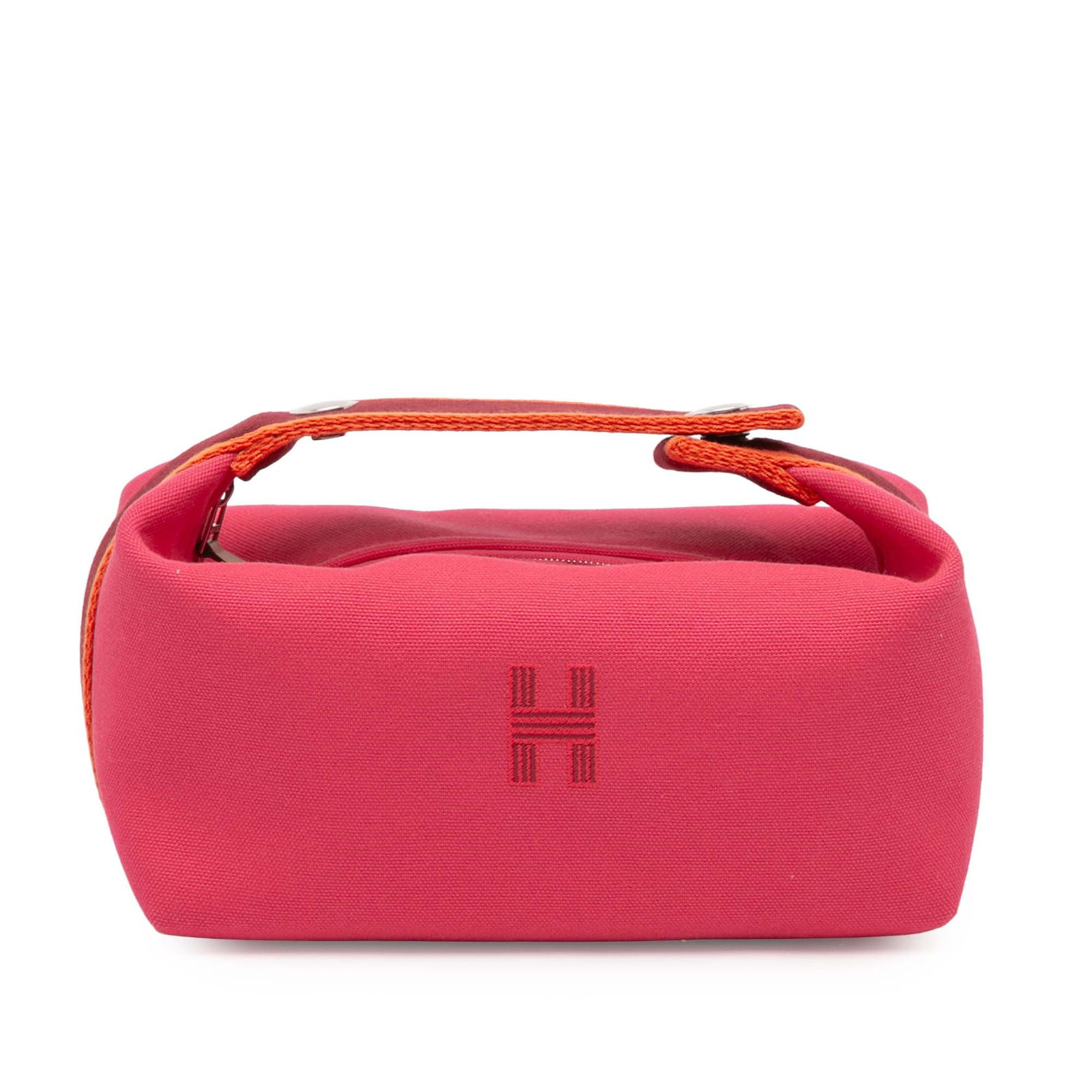 Hermes Small Toile Bride A Brac Case Pink Canvas Bag: Hermes Small Toile Bride A Brac Case Pink Canvas Bag Introducing the Hermes Small Toile Bride A Brac Case, a stylish and functional accessory crafted from durable fabric. This case features a canvas b