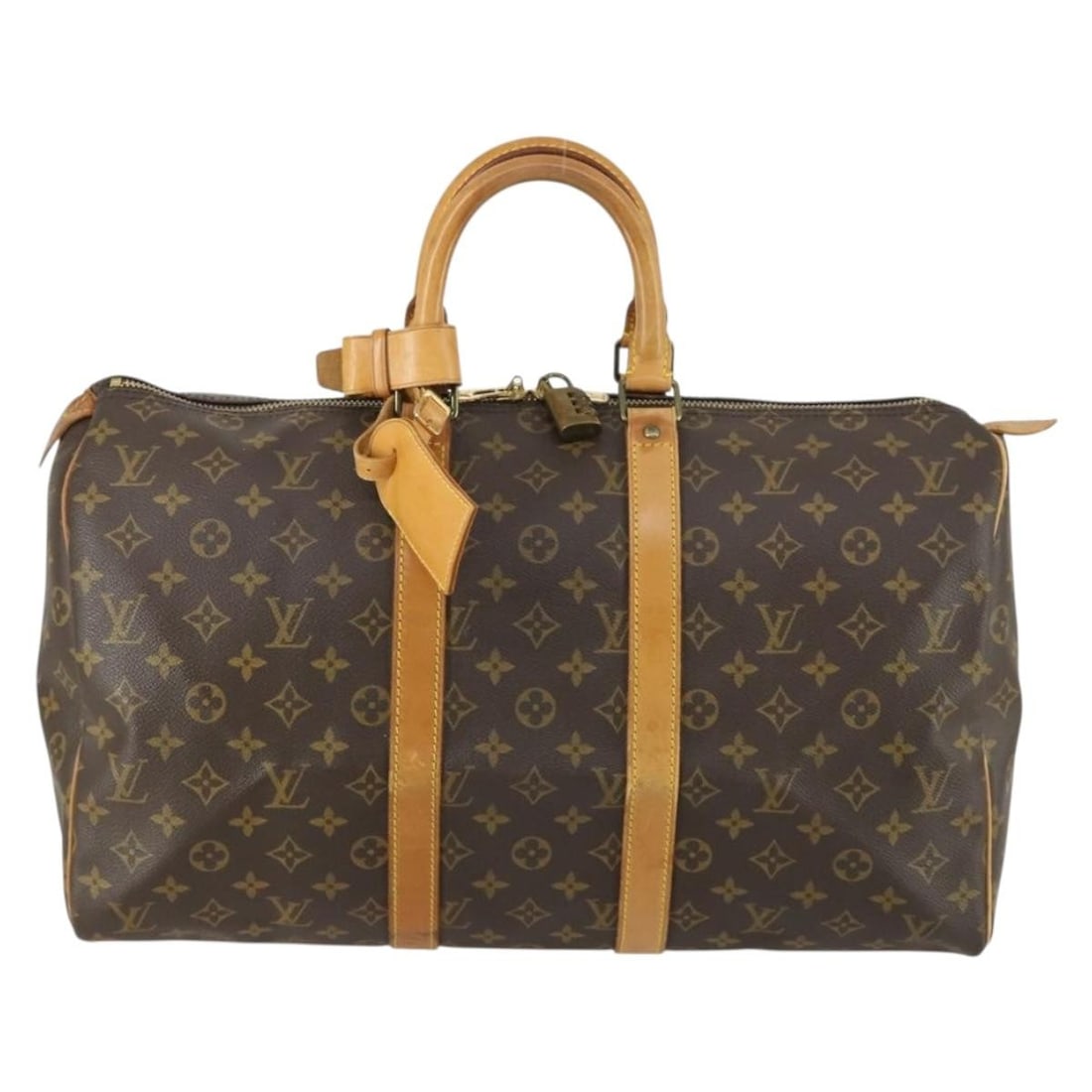 Louis Vuitton Monogram Canvas Keepall 45cm Travel Bag: Louis Vuitton Monogram Canvas Keepall 45cm Travel Bag Louis Vuitton Keepall Bag crafted from signature monogram canvas designed for unisex use. This spacious travel bag features a brown canvas exterio