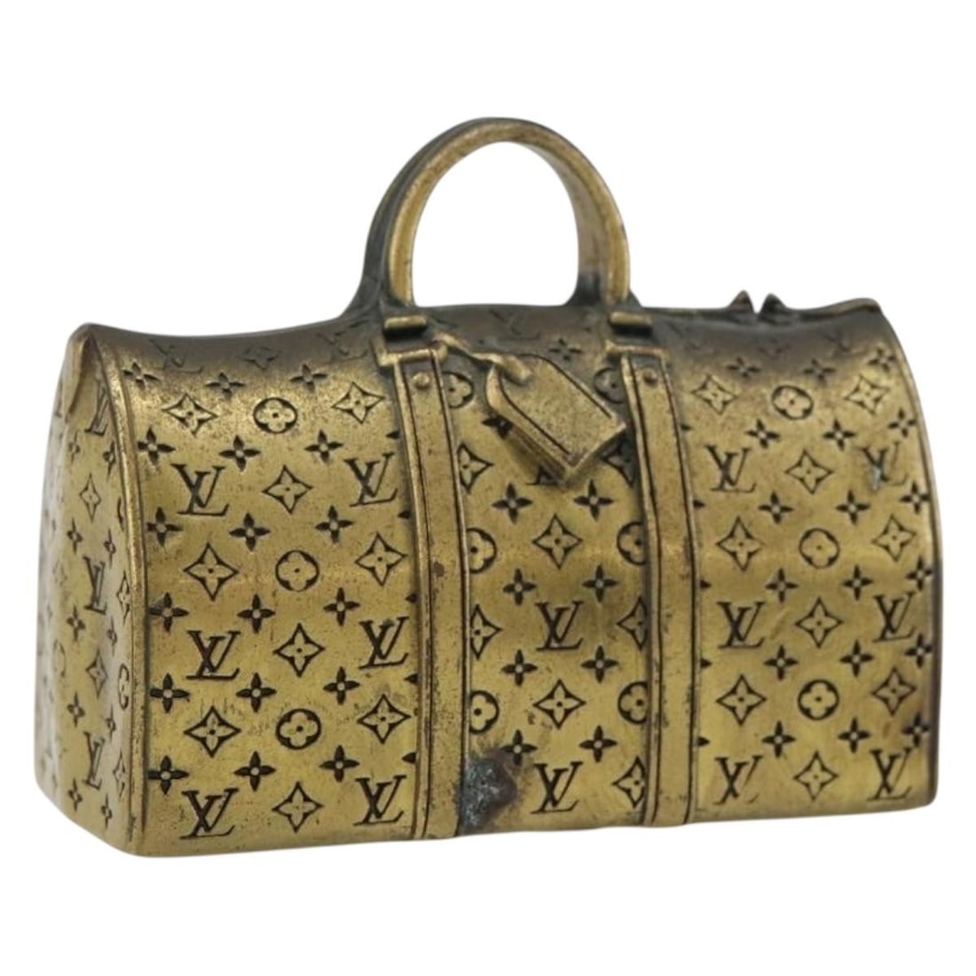 Louis Vuitton Gold Metal Paperweight Authentic France: Louis Vuitton Gold Metal Paperweight Authentic France This elegant Louis Vuitton paperweight is crafted from high-quality metal and features a luxurious gold finish. Measuring approximately 2.4 inches