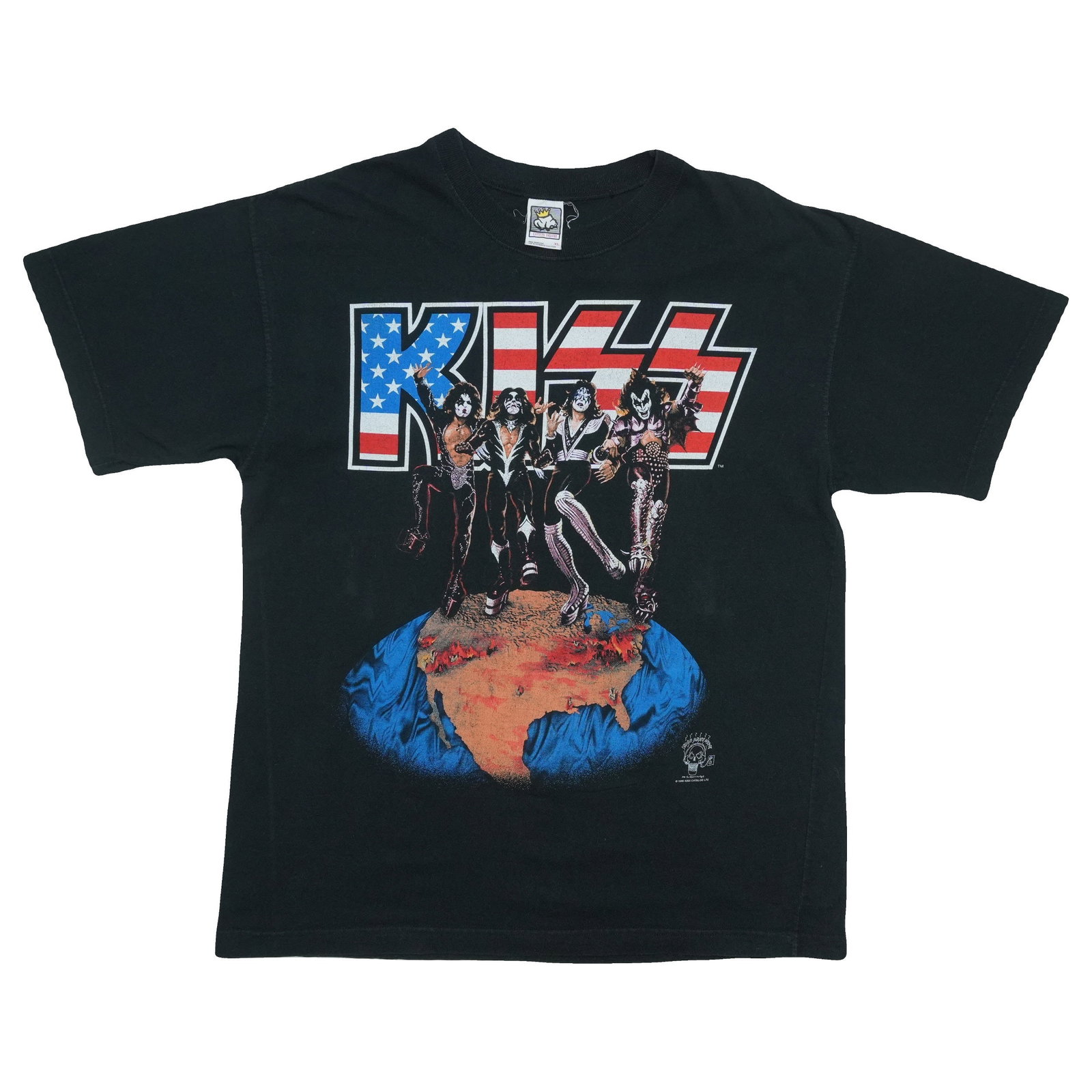 Vintage 1996 KISS Tour Black Cotton Band T-Shirt Extra Large: Vintage 1996 KISS Tour Black Cotton Band T-Shirt Extra Large This is an original vintage 1996 KISS Alive Worldwide Tour shirt, featuring graphics on both the front and back. Made from 100% cotton, the