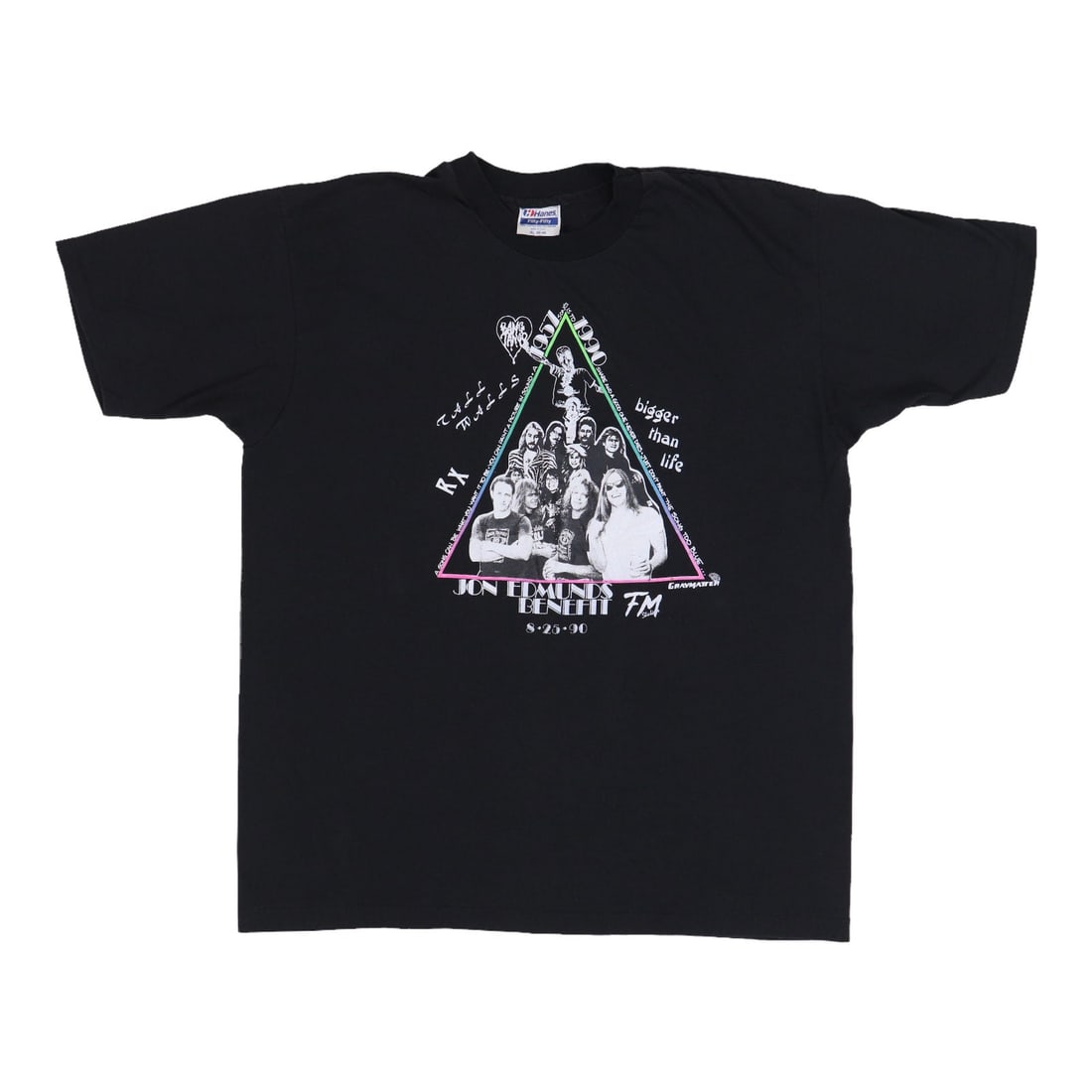 Vintage 1990 Jon Edmunds Benefit Concert Black Poly Cotton T Shirt (1 of 5)