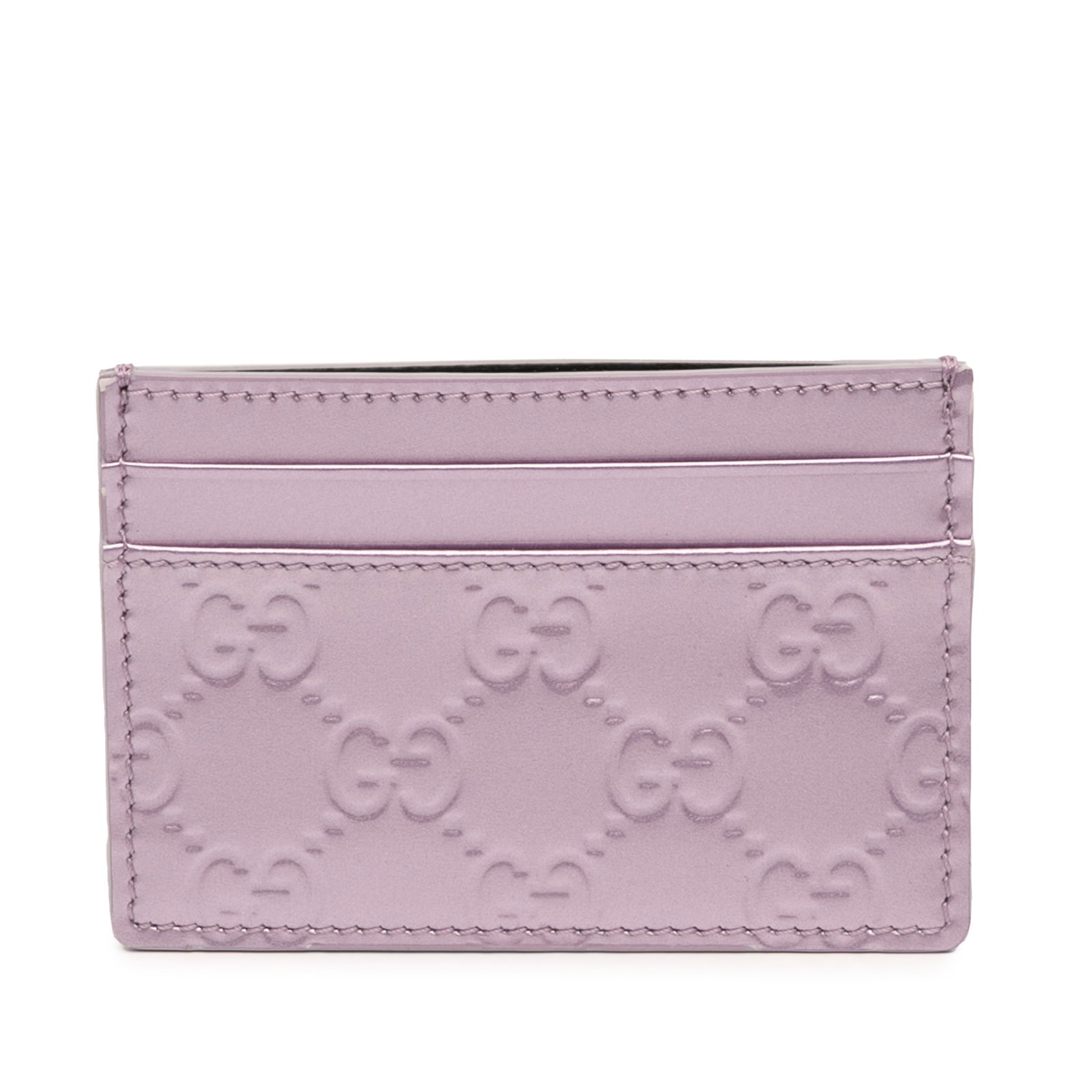 Gucci Guccissima Embossed Leather Purple Card Holder from Italy (1 of 9)