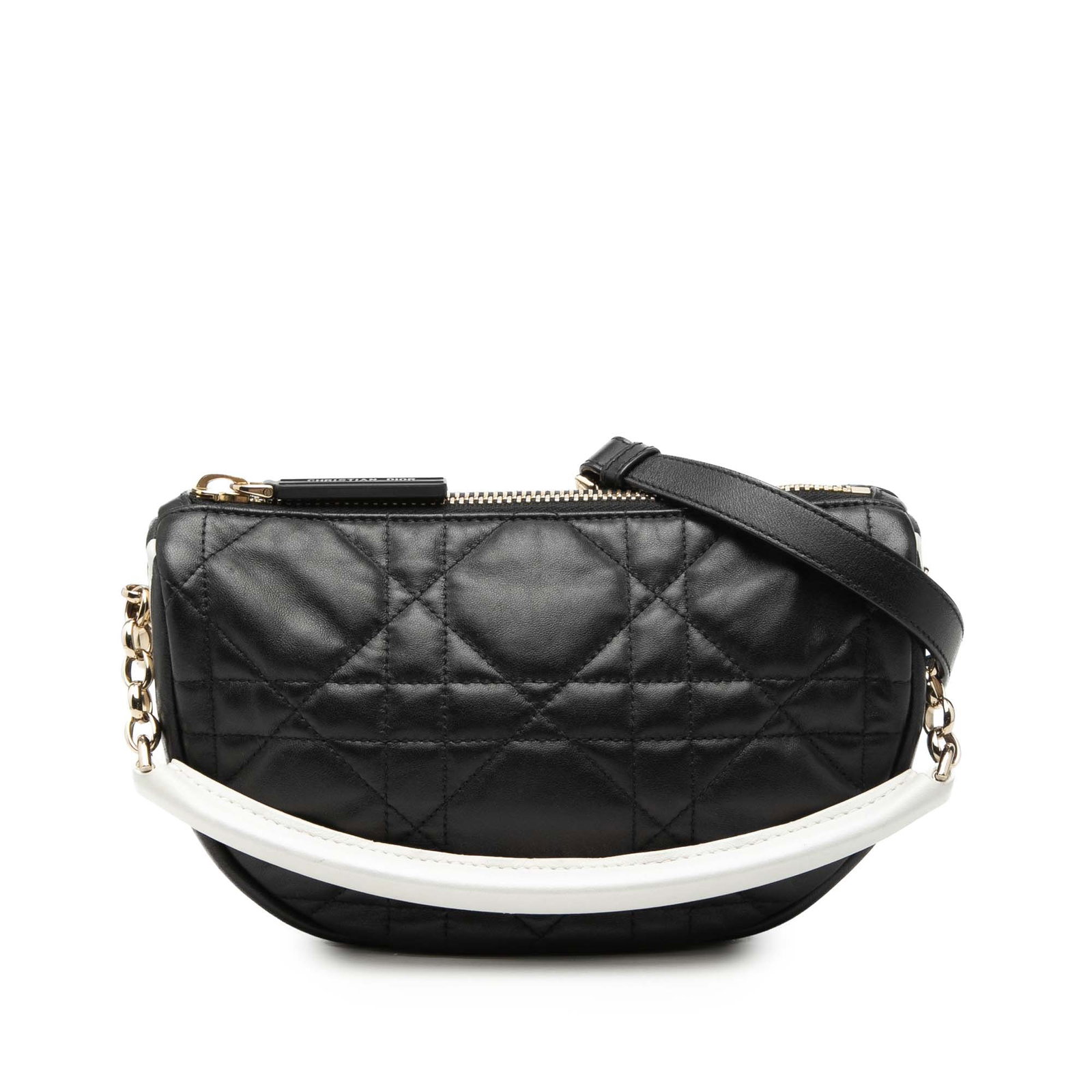 Dior Vibe Small Black Cannage Quilted Lambskin Hobo Bag: Dior Vibe Small Black Cannage Quilted Lambskin Hobo Bag This Dior Small Lambskin Cannage Vibe Hobo bag features a quilted lambskin leather exterior in black, complemented by a chain and rolled leather