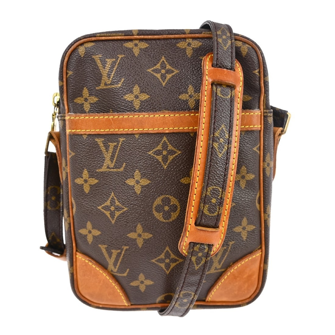Louis Vuitton Danube Monogram Canvas Crossbody Bag M45266 Brown Vintage: Louis Vuitton Danube Monogram Canvas Crossbody Bag M45266 Brown Vintage This Louis Vuitton Danube crossbody shoulder bag features the iconic monogram canvas leather exterior and is designed for casual