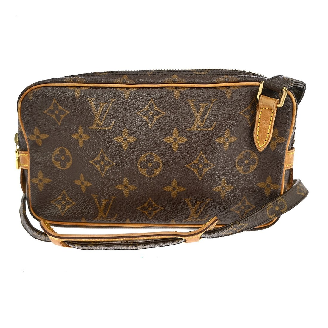 Louis Vuitton Monogram Marly Bandouliere Mini Crossbody Shoulder Bag M51828: Louis Vuitton Monogram Marly Bandouliere Mini Crossbody Shoulder Bag M51828 This Louis Vuitton Marly Bandouliere shoulder bag features the iconic Monogram pattern on brown leather with a canvas lining
