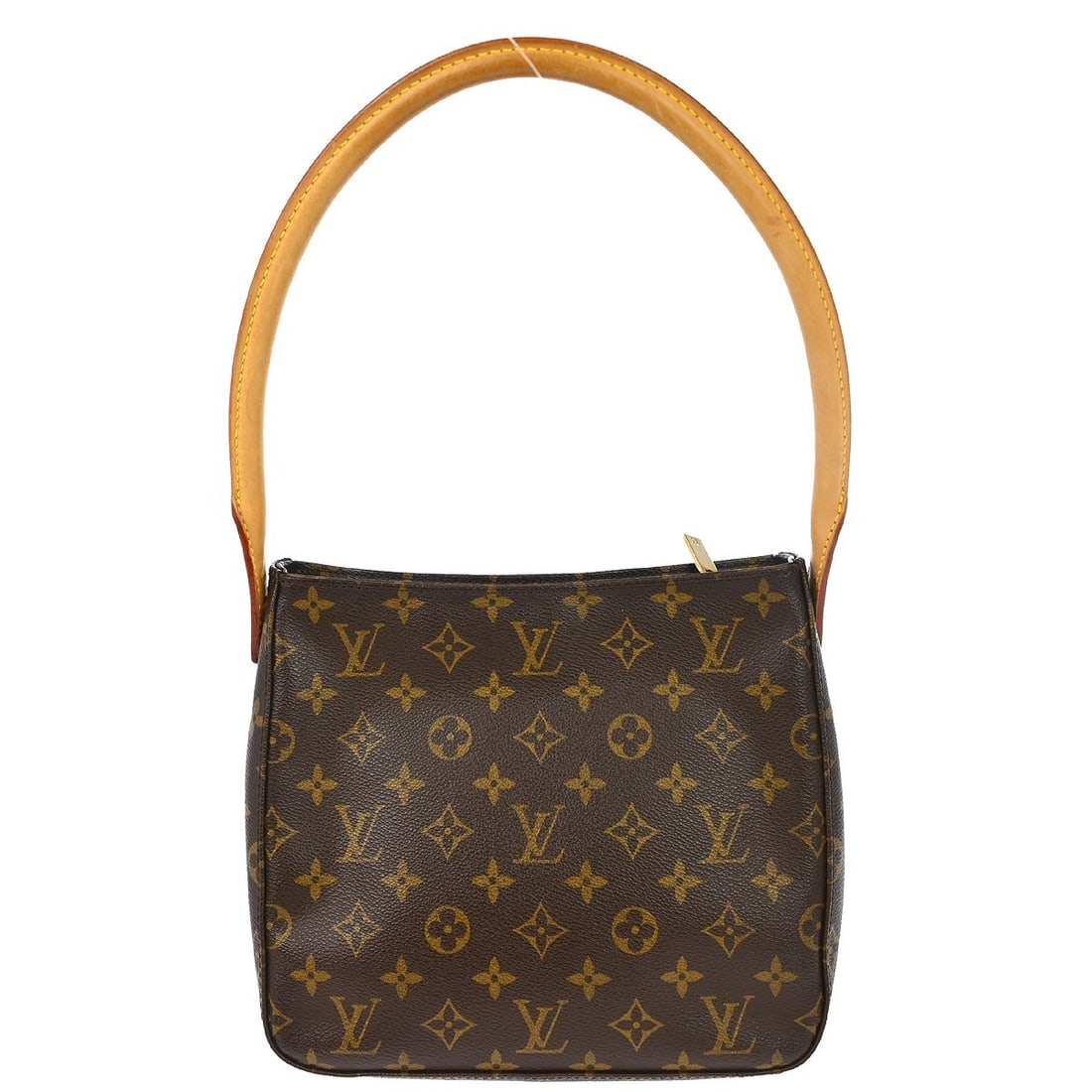 Louis Vuitton Monogram Mini Looping Medium Top Handle Bag Brown Canvas: Louis Vuitton Monogram Mini Looping Medium Top Handle Bag Brown Canvas This Louis Vuitton Looping MM handbag features the iconic monogram canvas leather exterior, accented with the signature logo and 