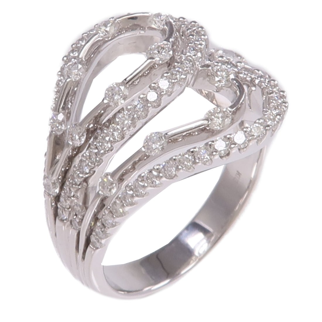 JEWELRY Diamond 18K White Gold Ring Size 7.5: JEWELRY Diamond 18K White Gold Ring Size 7.5 This elegant women's ring features a diamond set in 18K white gold. Designed in a classic style, it offers a clear, refined appearance and is sized at US 7
